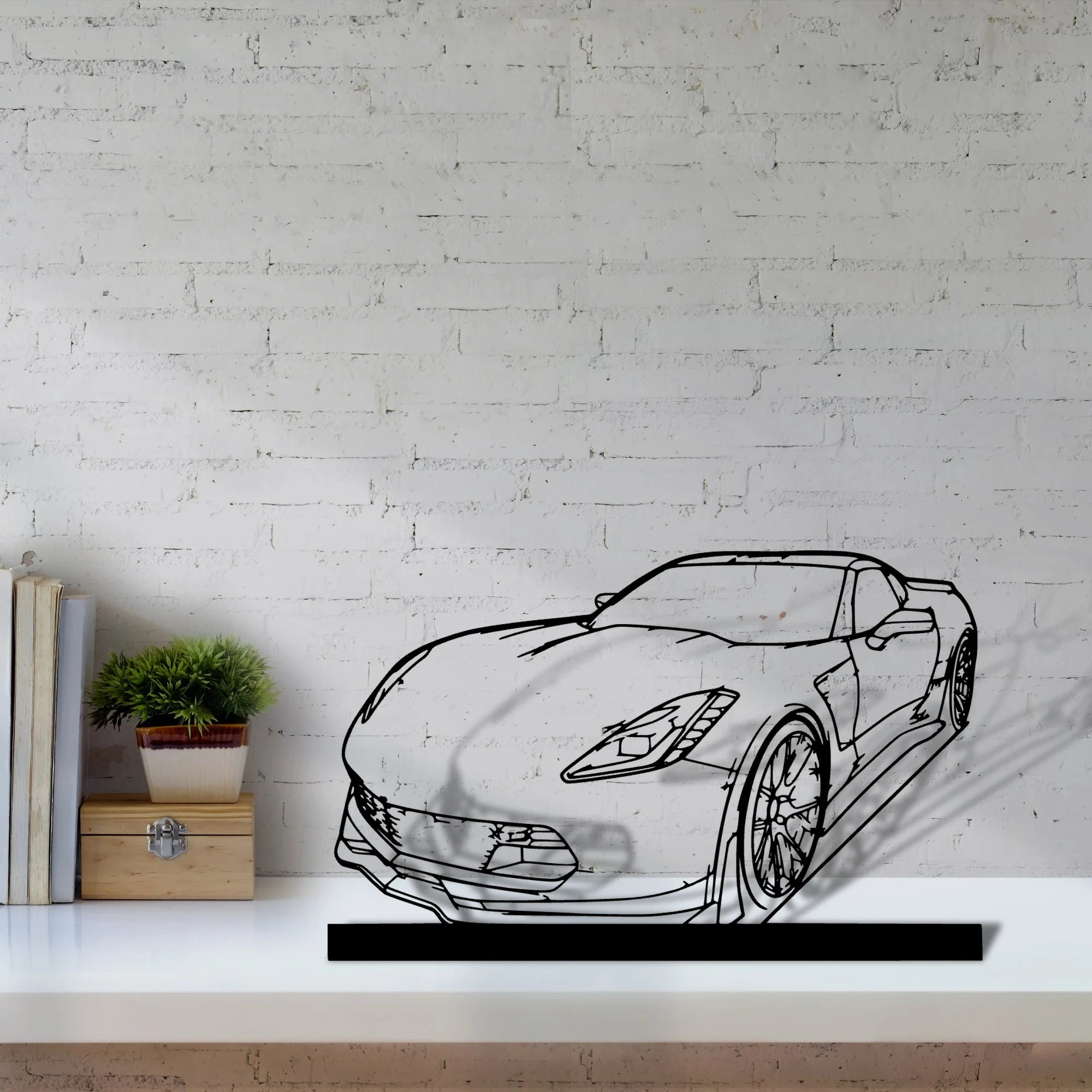c7-z06 Silhouette Metal Art Stand - Aero Silhouette