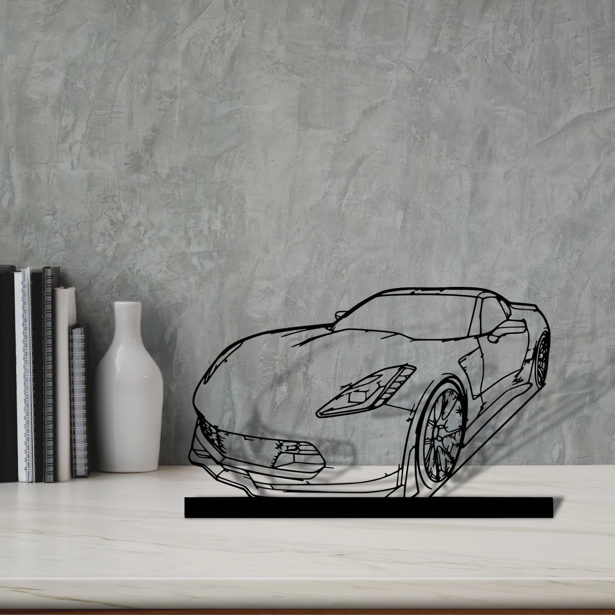 c7-z06 Silhouette Metal Art Stand - Aero Silhouette