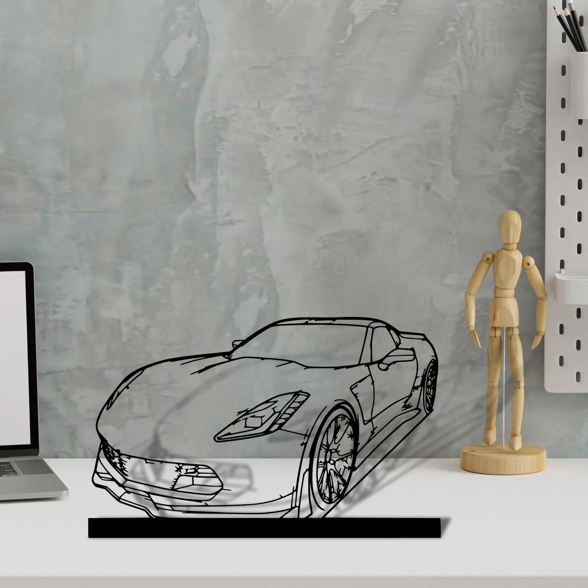 c7-z06 Silhouette Metal Art Stand - Aero Silhouette