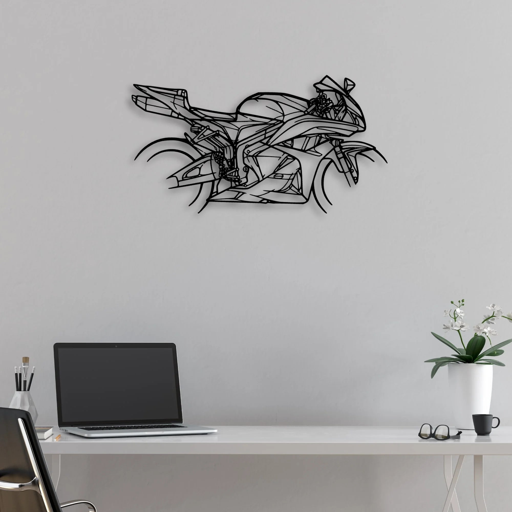 CBR 600RR 2009 Classic Motorcycle Silhouette Metal Wall Art - Moto Garage Decor
