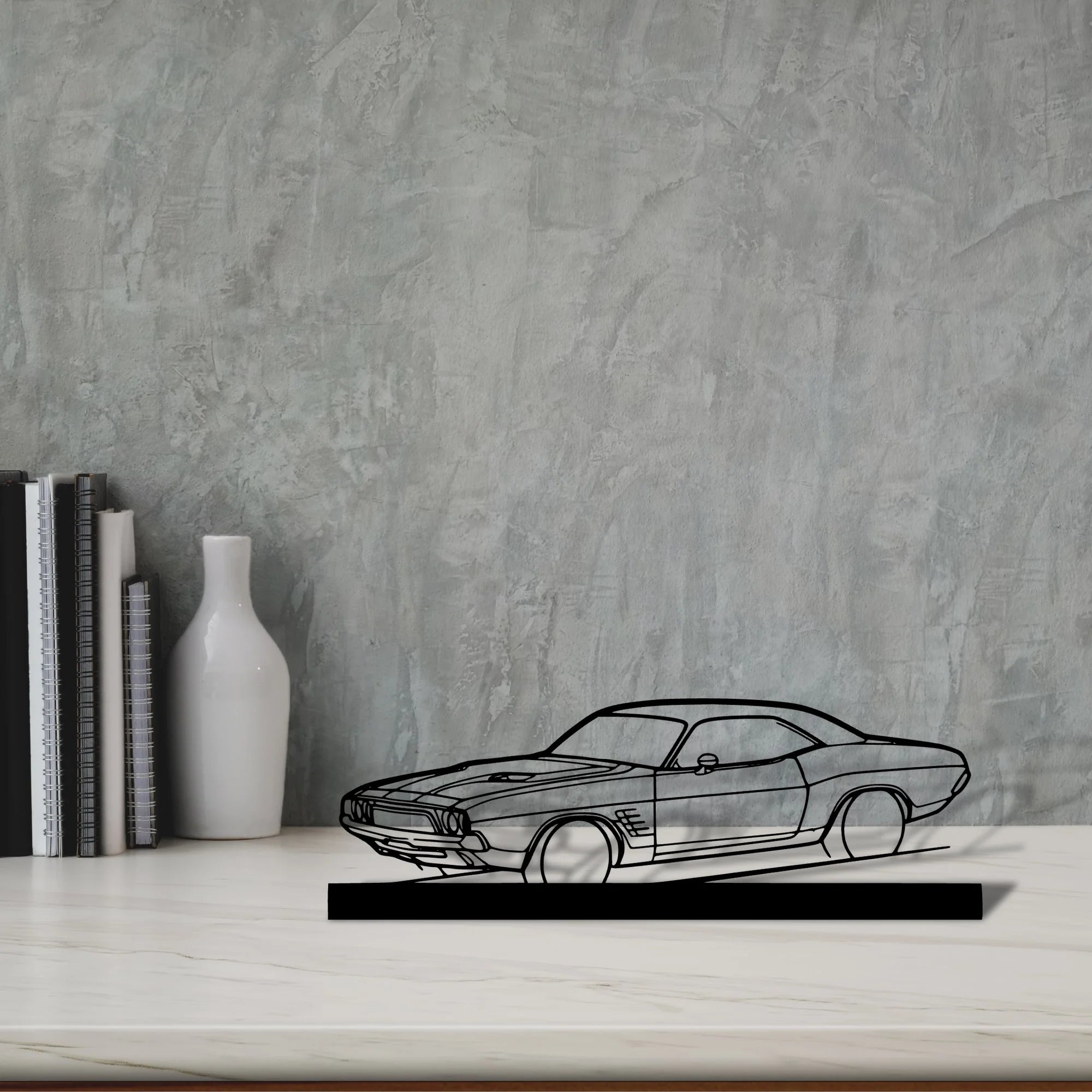 challenger-1972 Silhouette Metal Art Stand - Aero Silhouette