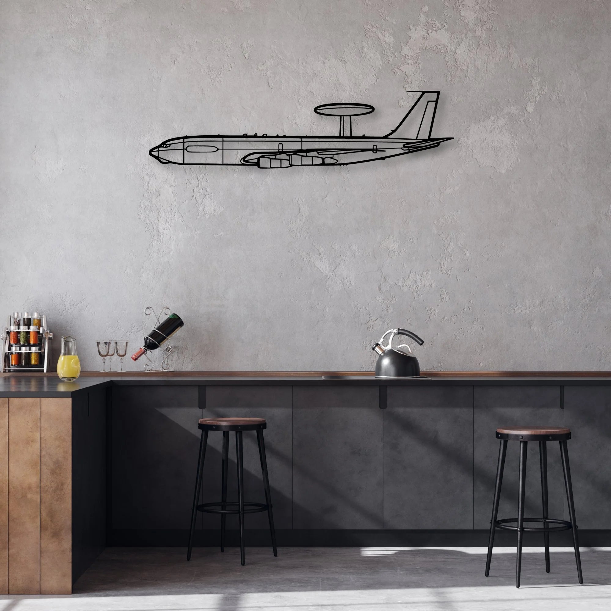Columbia 350 Classic Aircraft Silhouette Metal Wall Art - Aviation Hangar Decor