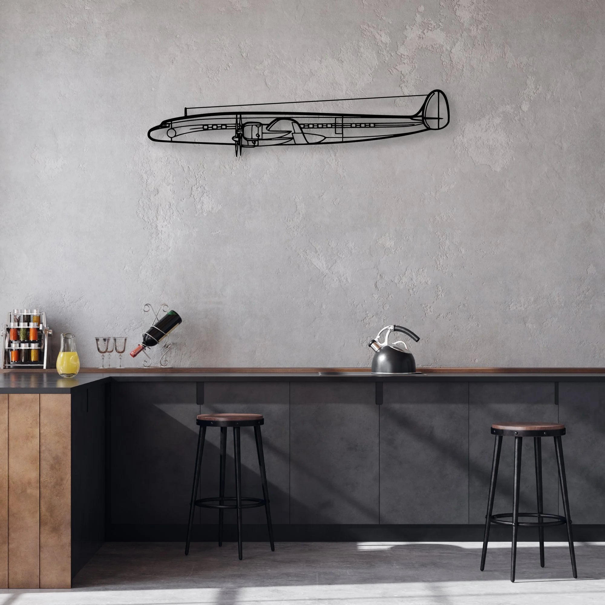 Constellation Classic Aircraft Silhouette Metal Wall Art - Aviation Hangar Decor