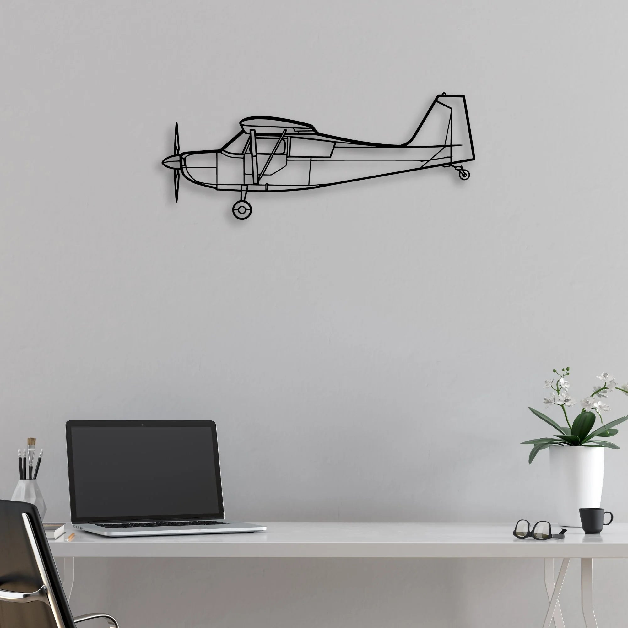CRJ900 Classic Aircraft Silhouette Metal Wall Art - Aviation Hangar Decor