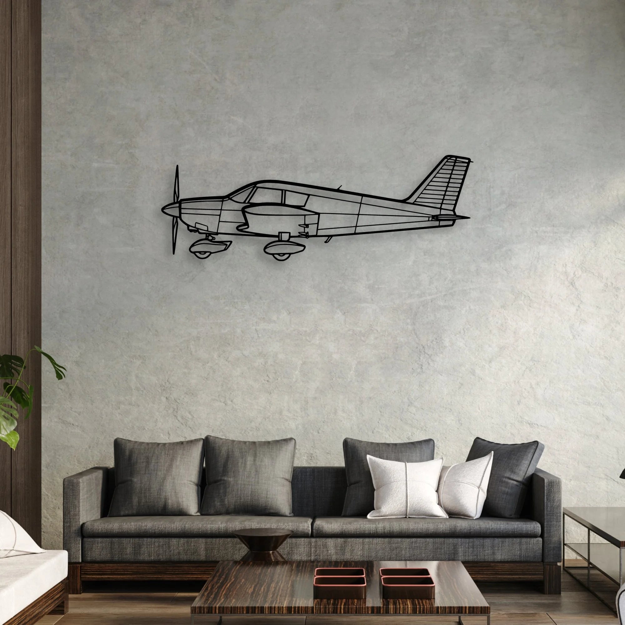DA40 Classic Aircraft Silhouette Metal Wall Art - Aviation Hangar Decor
