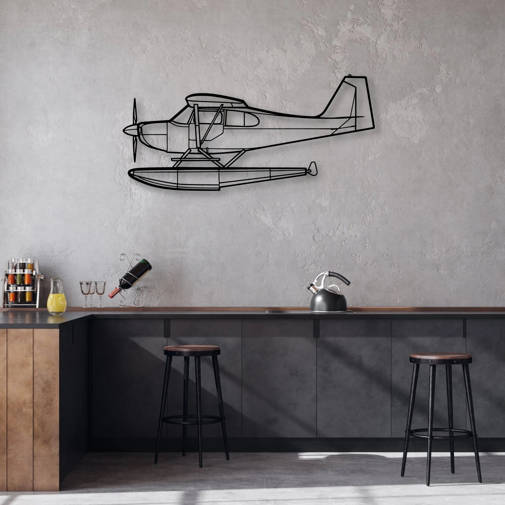 Dauphin AS365N3 Classic Aircraft Silhouette Metal Wall Art - Aviation Hangar Decor