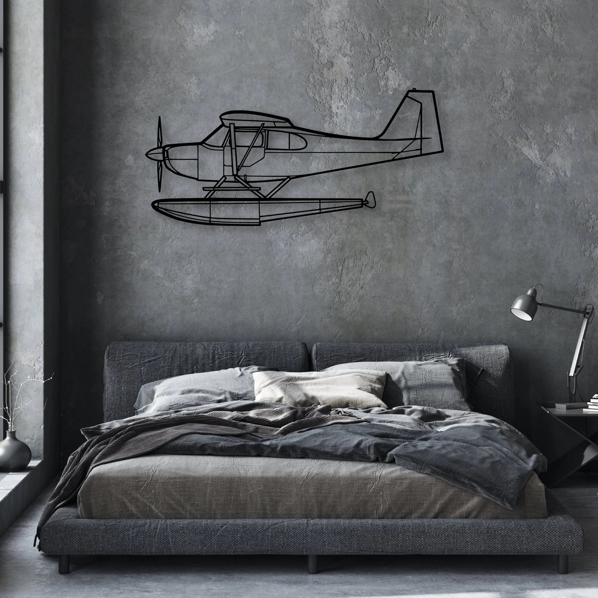 Dauphin AS365N3 Classic Aircraft Silhouette Metal Wall Art - Aviation Hangar Decor