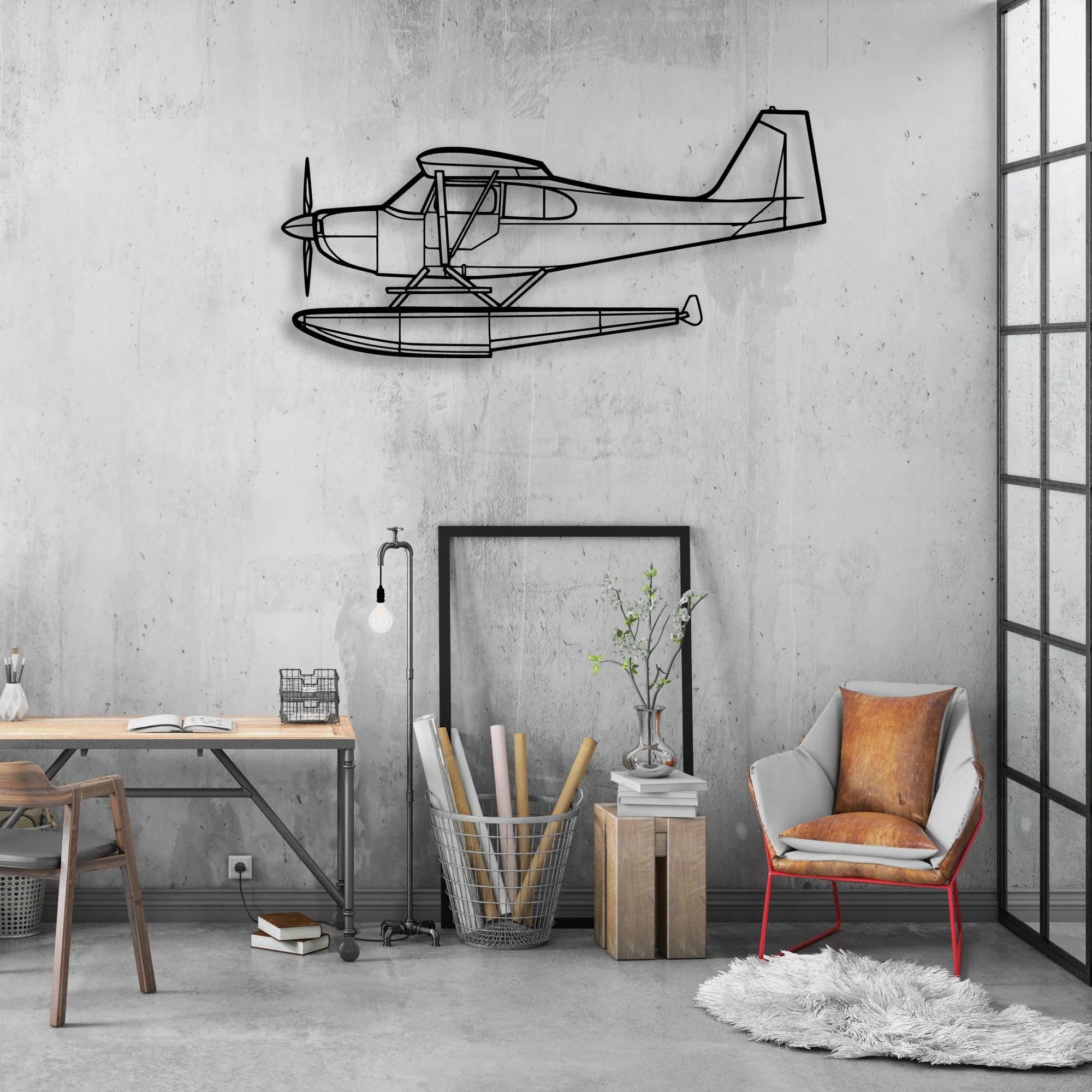 Dauphin AS365N3 Classic Aircraft Silhouette Metal Wall Art - Aviation Hangar Decor