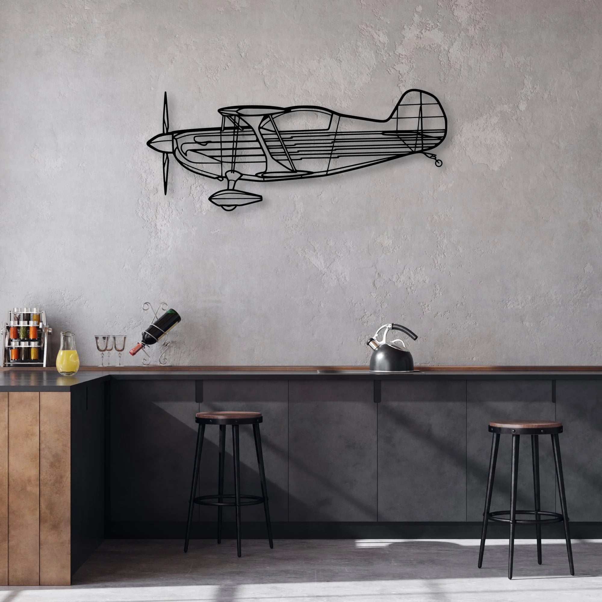 DHC-6 Twin Otter Classic Aircraft Silhouette Metal Wall Art - Aviation Hangar Decor