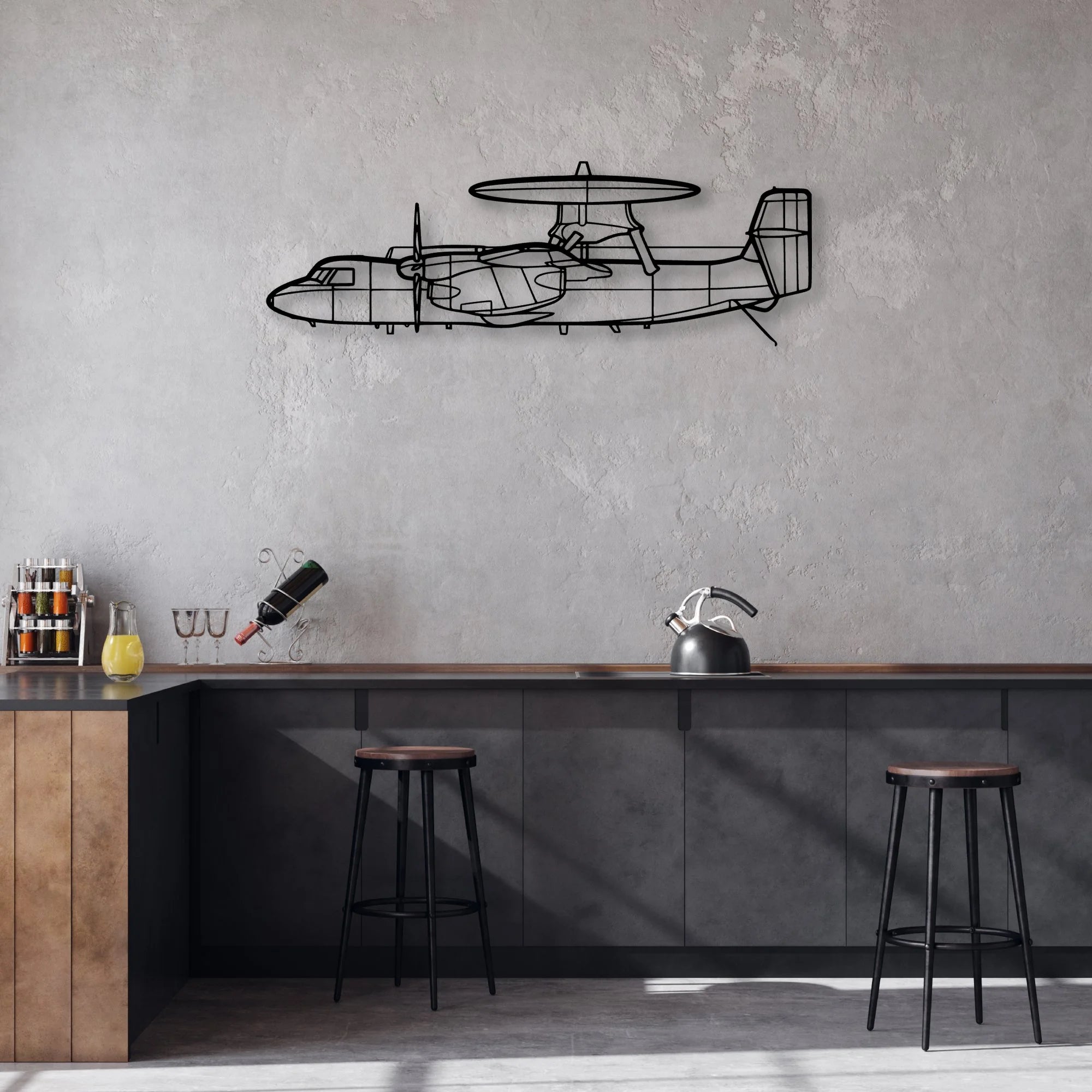 Dragonfly C Classic Aircraft Silhouette Metal Wall Art - Aviation Hangar Decor