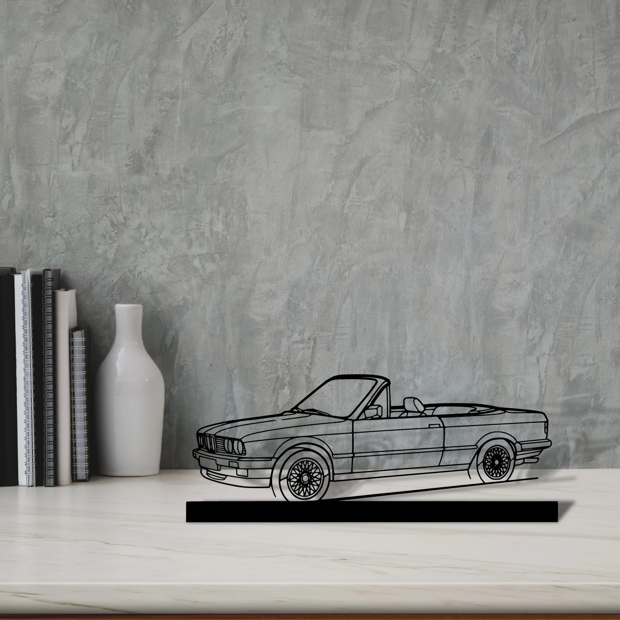 e30-convertible Silhouette Metal Art Stand - Aero Silhouette