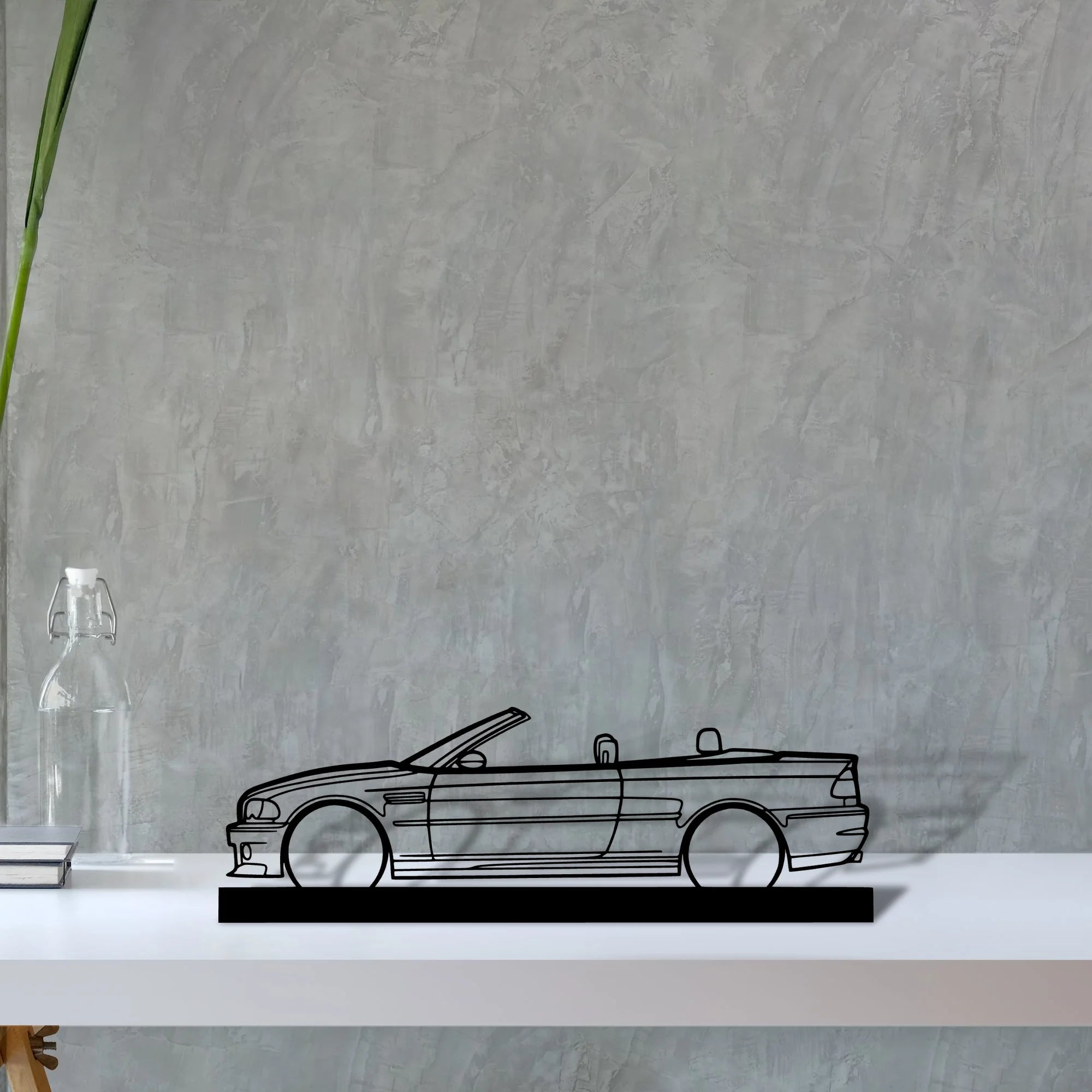 e46-m3-convertible Silhouette Metal Art Stand - Aero Silhouette