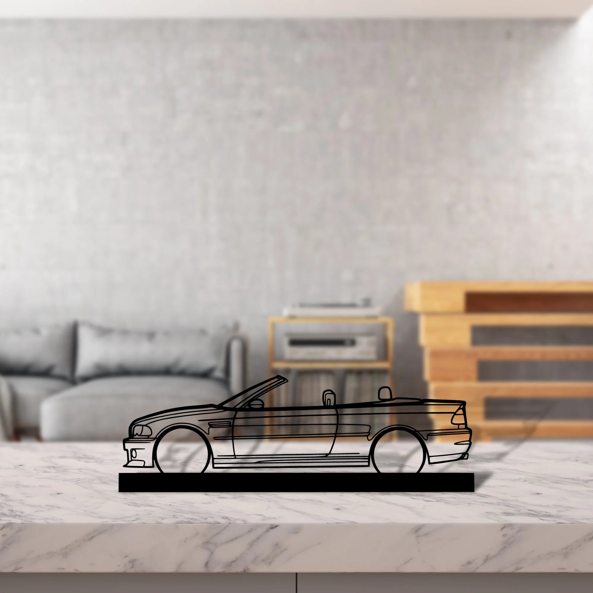 e46-m3-convertible Silhouette Metal Art Stand - Aero Silhouette