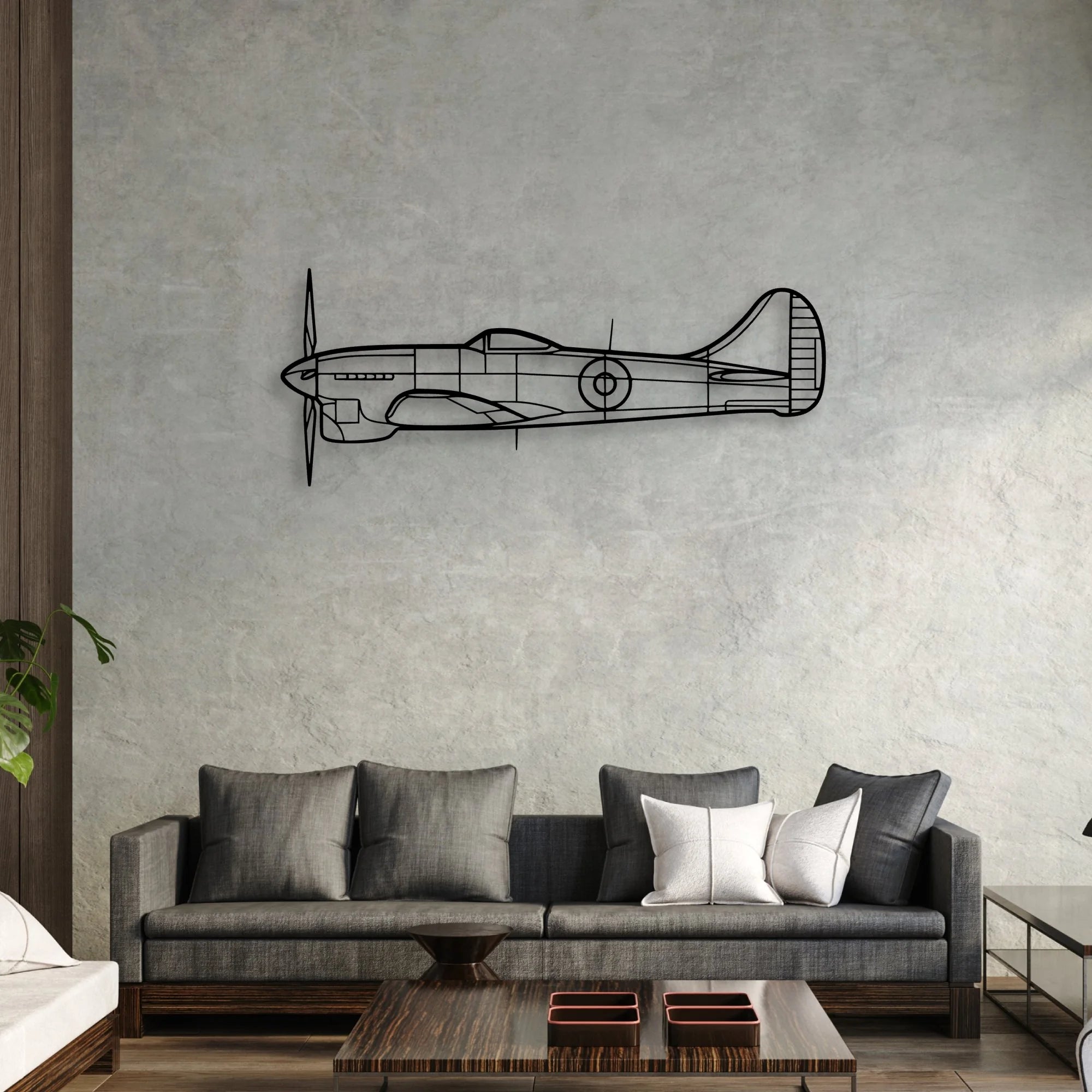 Eagle Classic Aircraft Silhouette Metal Wall Art - Aviation Hangar Decor