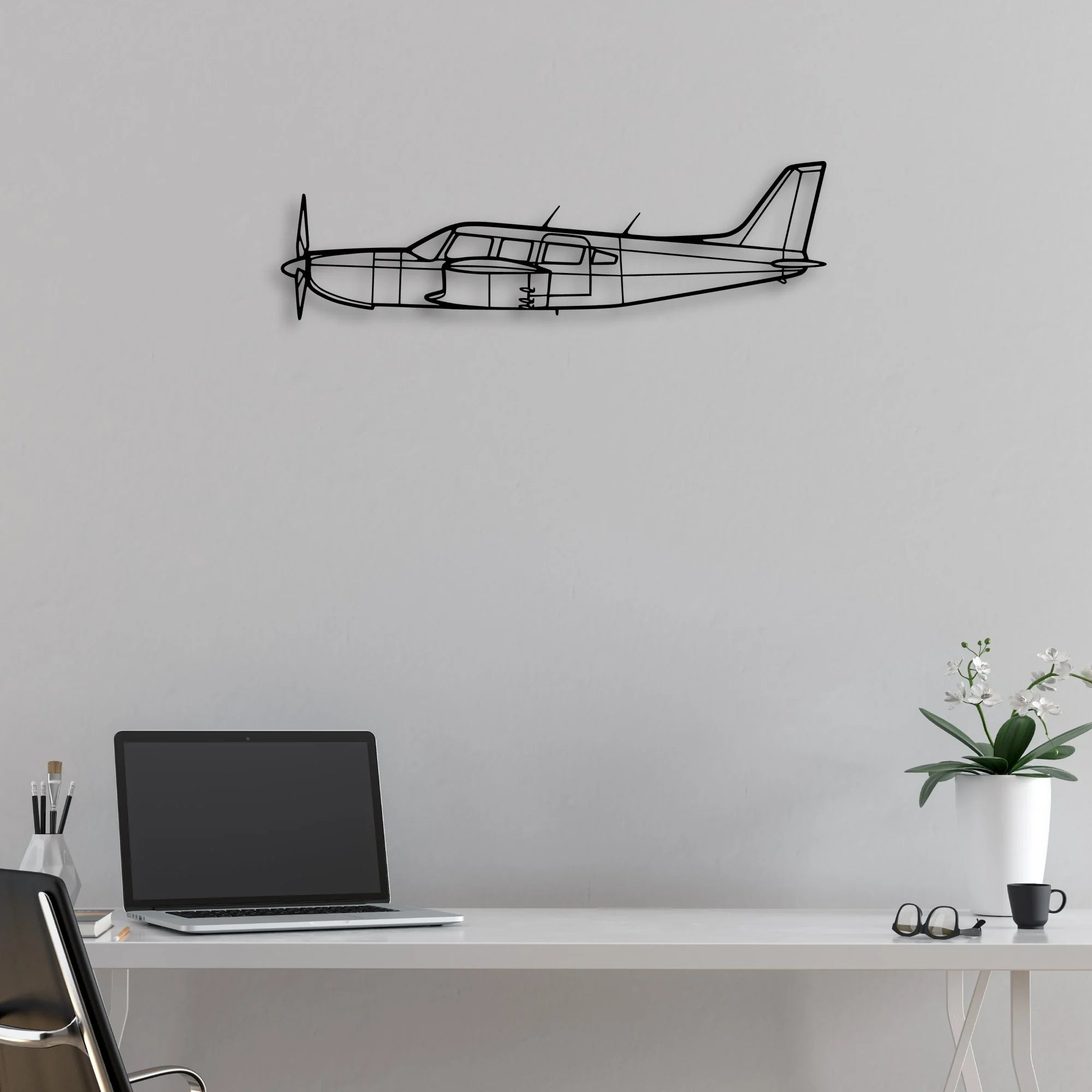 EC120 Classic Aircraft Silhouette Metal Wall Art - Aviation Hangar Decor