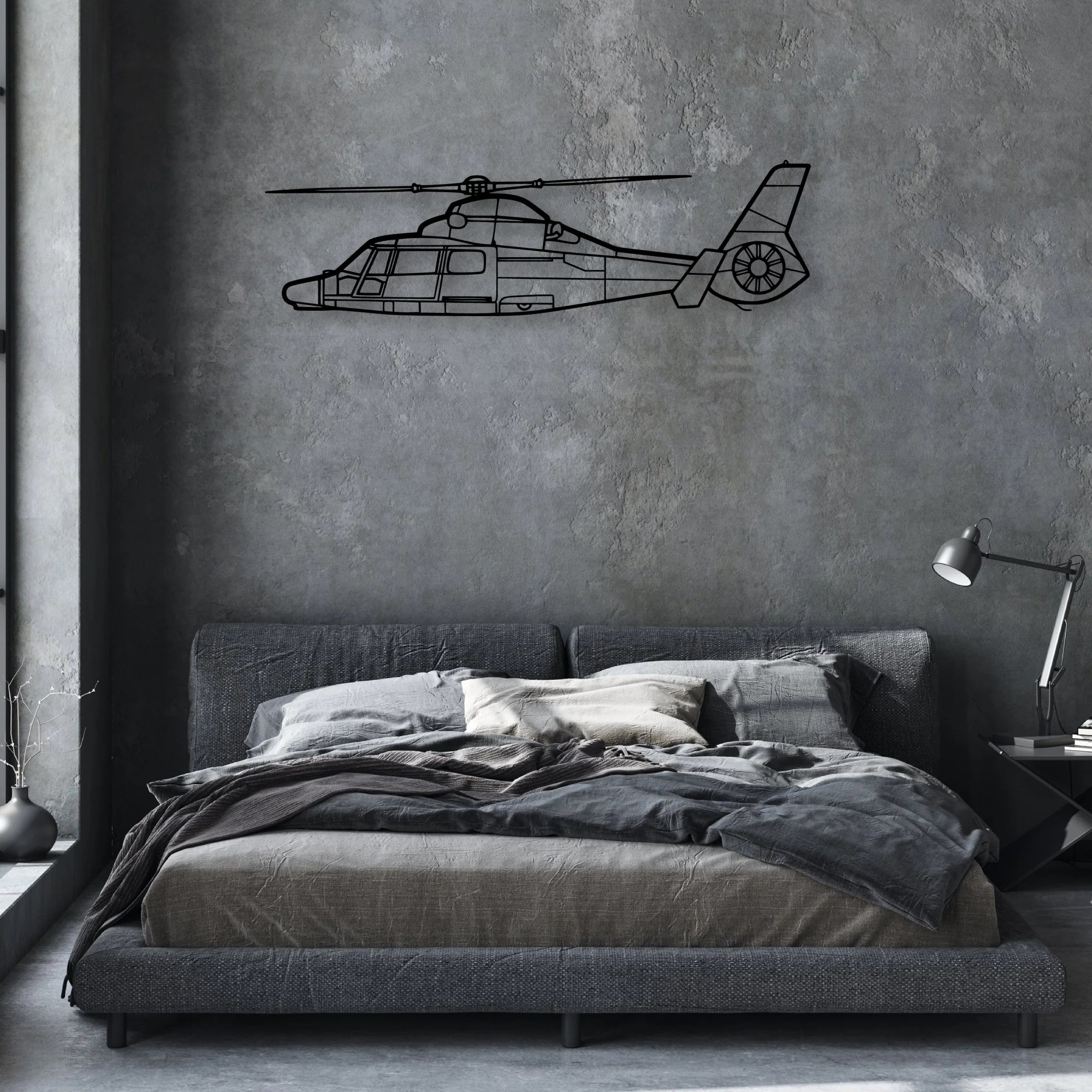 EC135T2 Classic Aircraft Silhouette Metal Wall Art - Aviation Hangar Decor