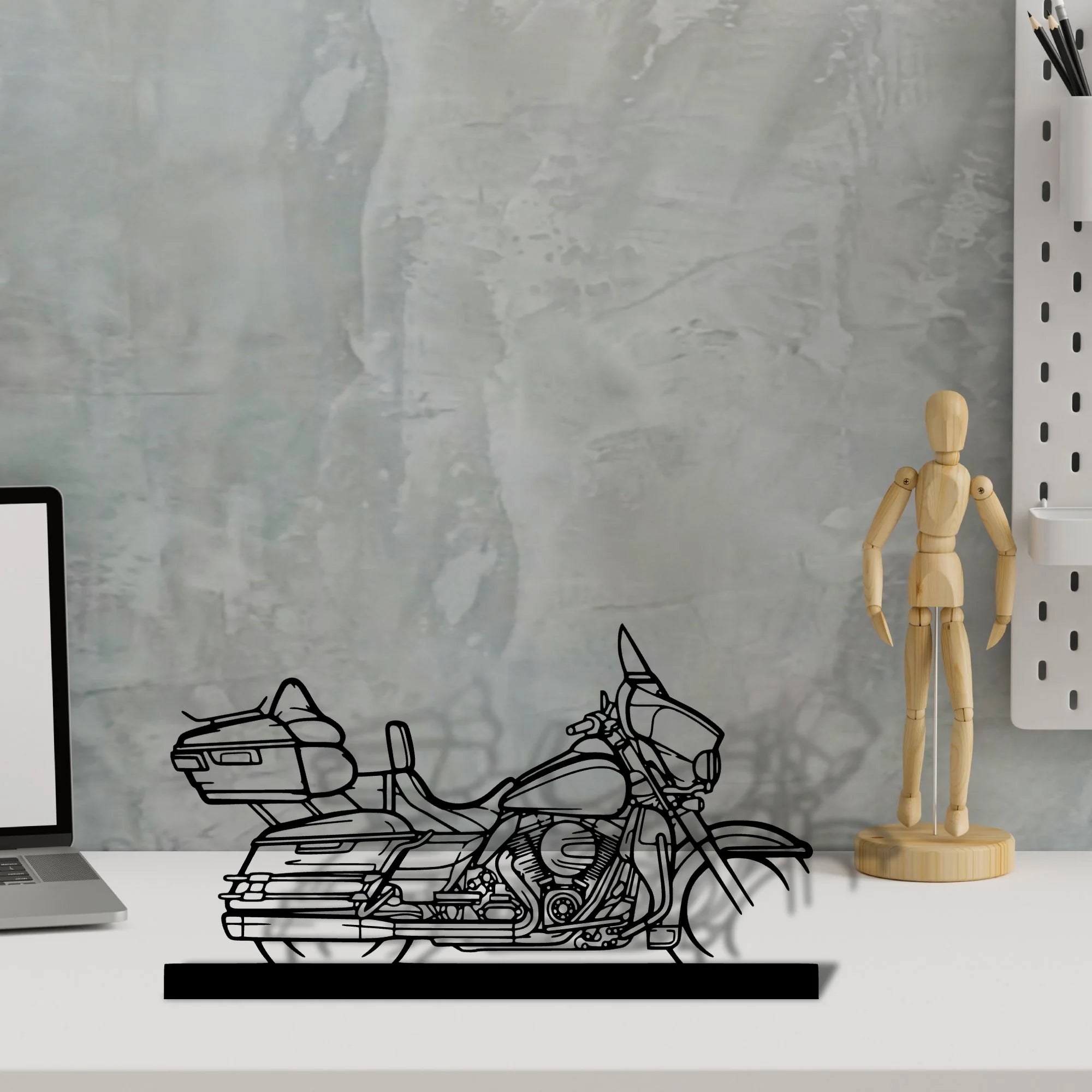 electra-glide Silhouette Metal Art Stand - Aero Silhouette