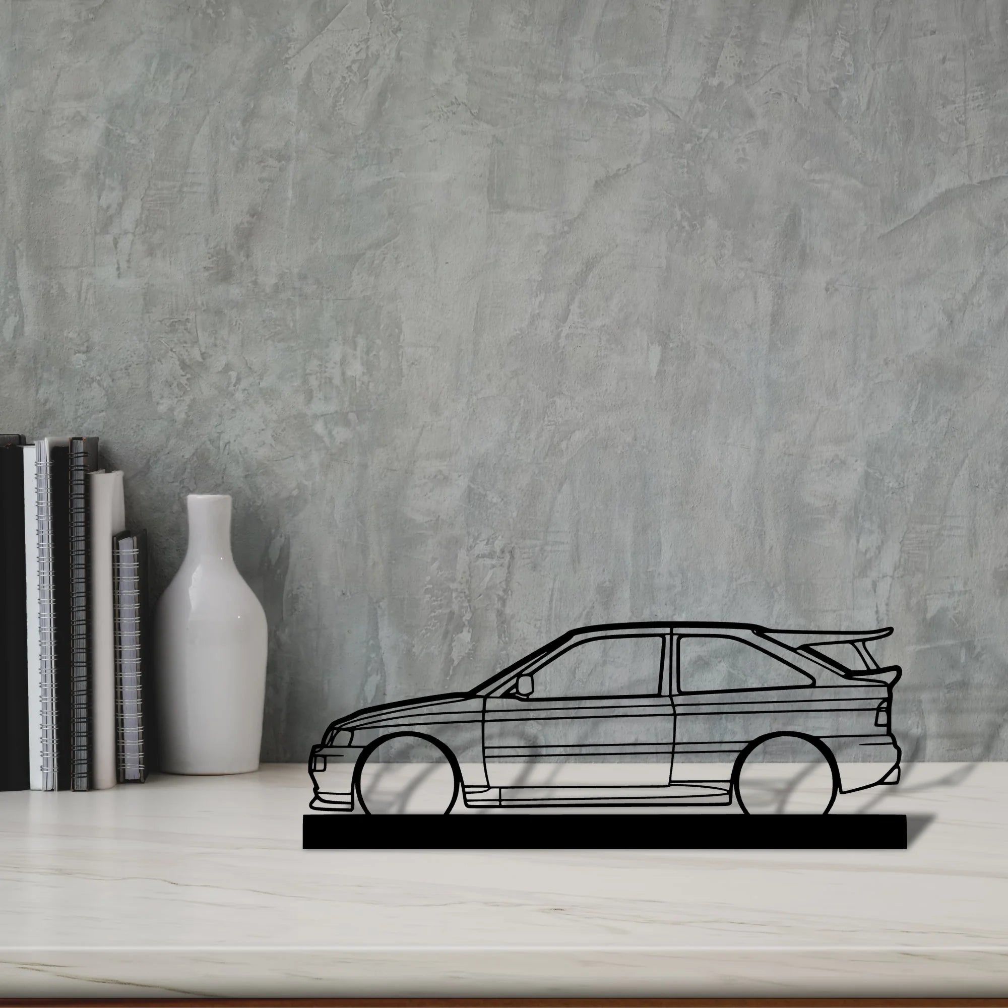 escort-cossworth-1993 Silhouette Metal Art Stand - Aero Silhouette