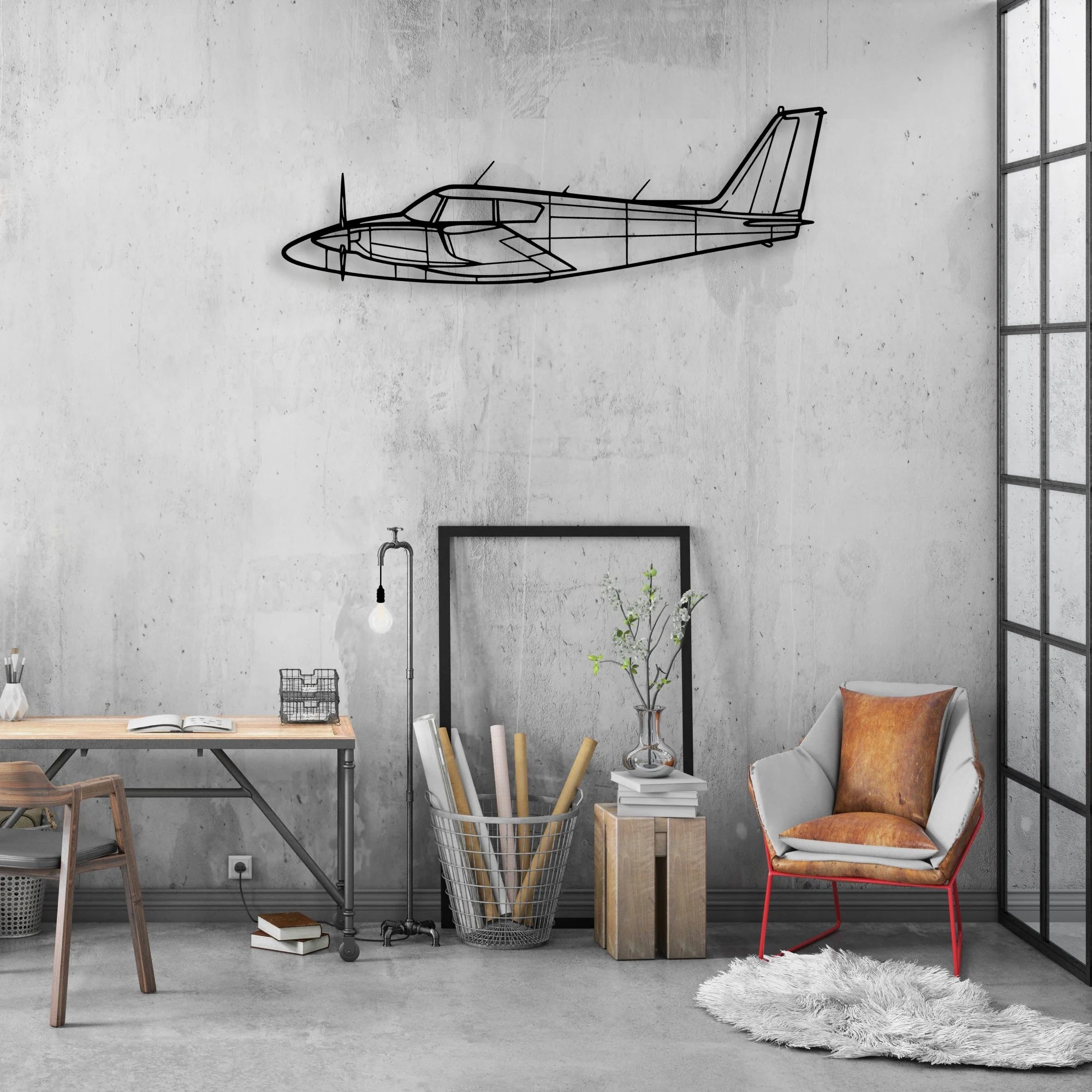 F-16A Classic Aircraft Silhouette Metal Wall Art - Aviation Hangar Decor
