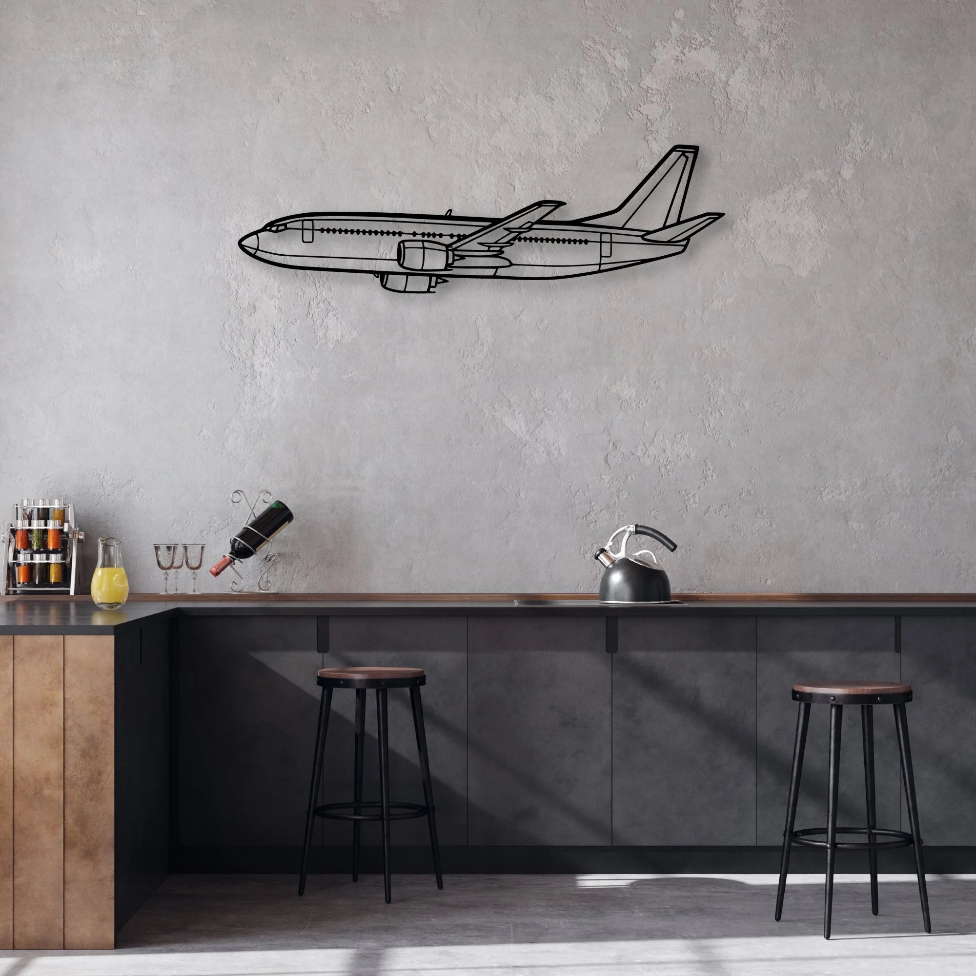F-16D Classic Aircraft Silhouette Metal Wall Art - Aviation Hangar Decor