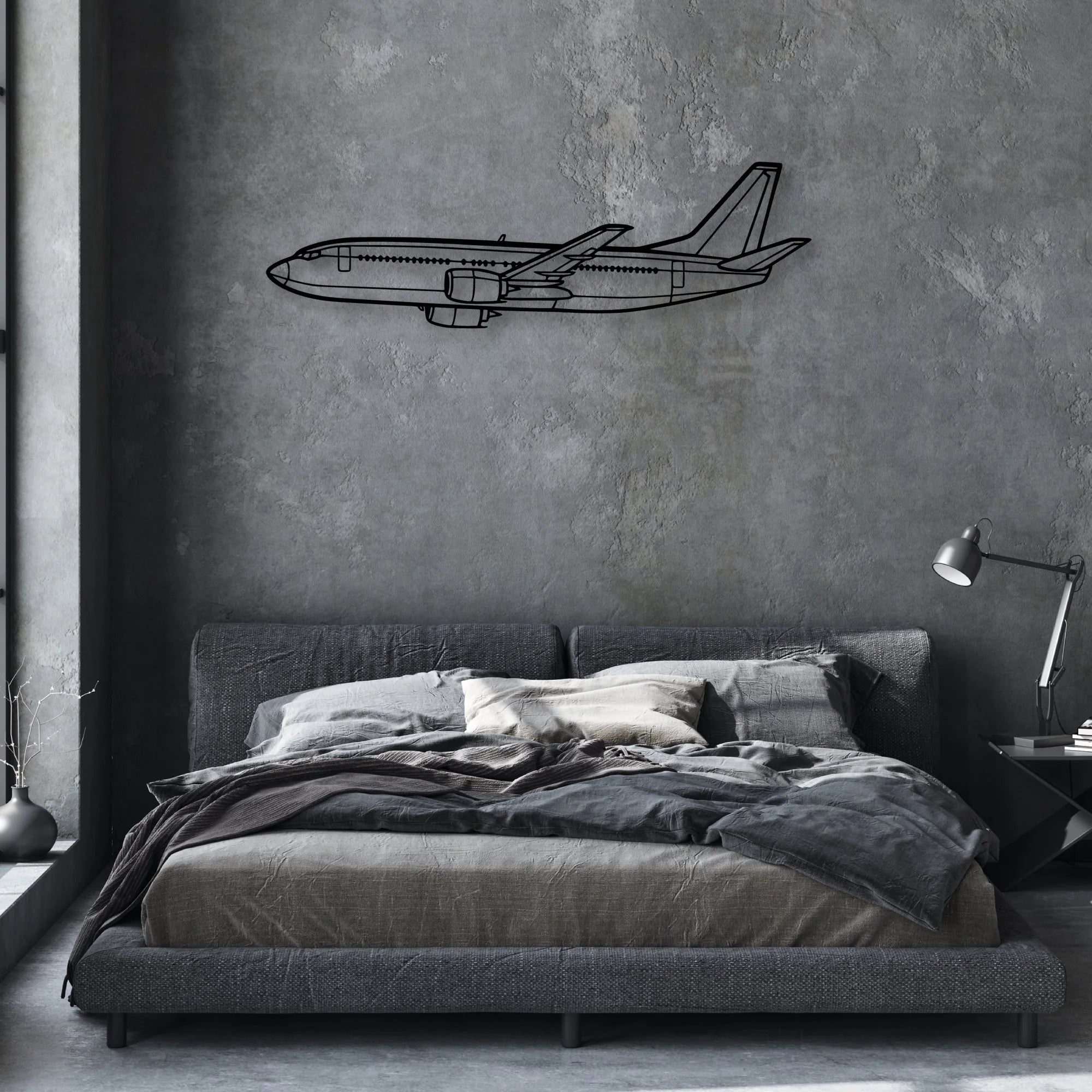 F-16D Classic Aircraft Silhouette Metal Wall Art - Aviation Hangar Decor
