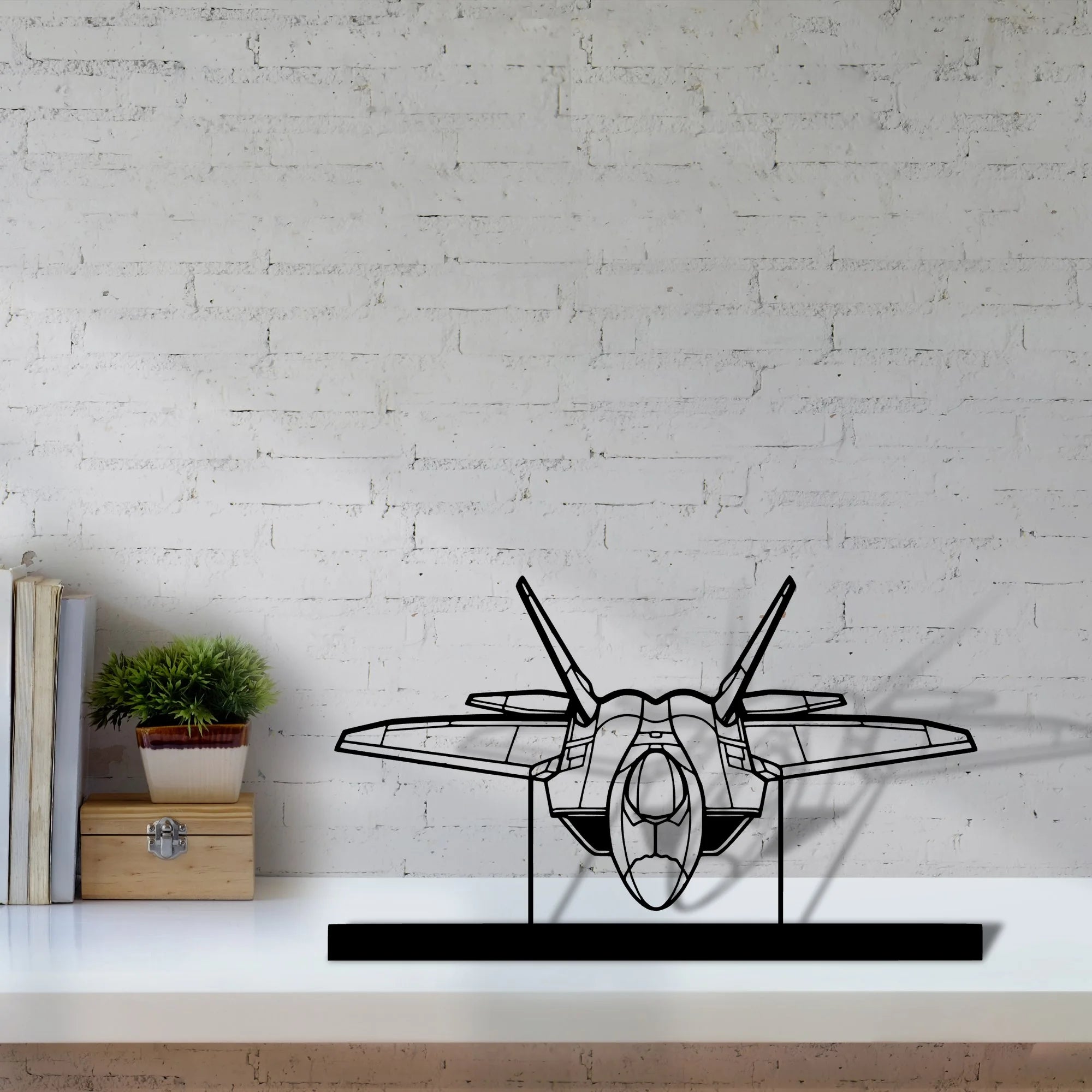 f-22-raptor-4 Silhouette Metal Art Stand - Aero Silhouette