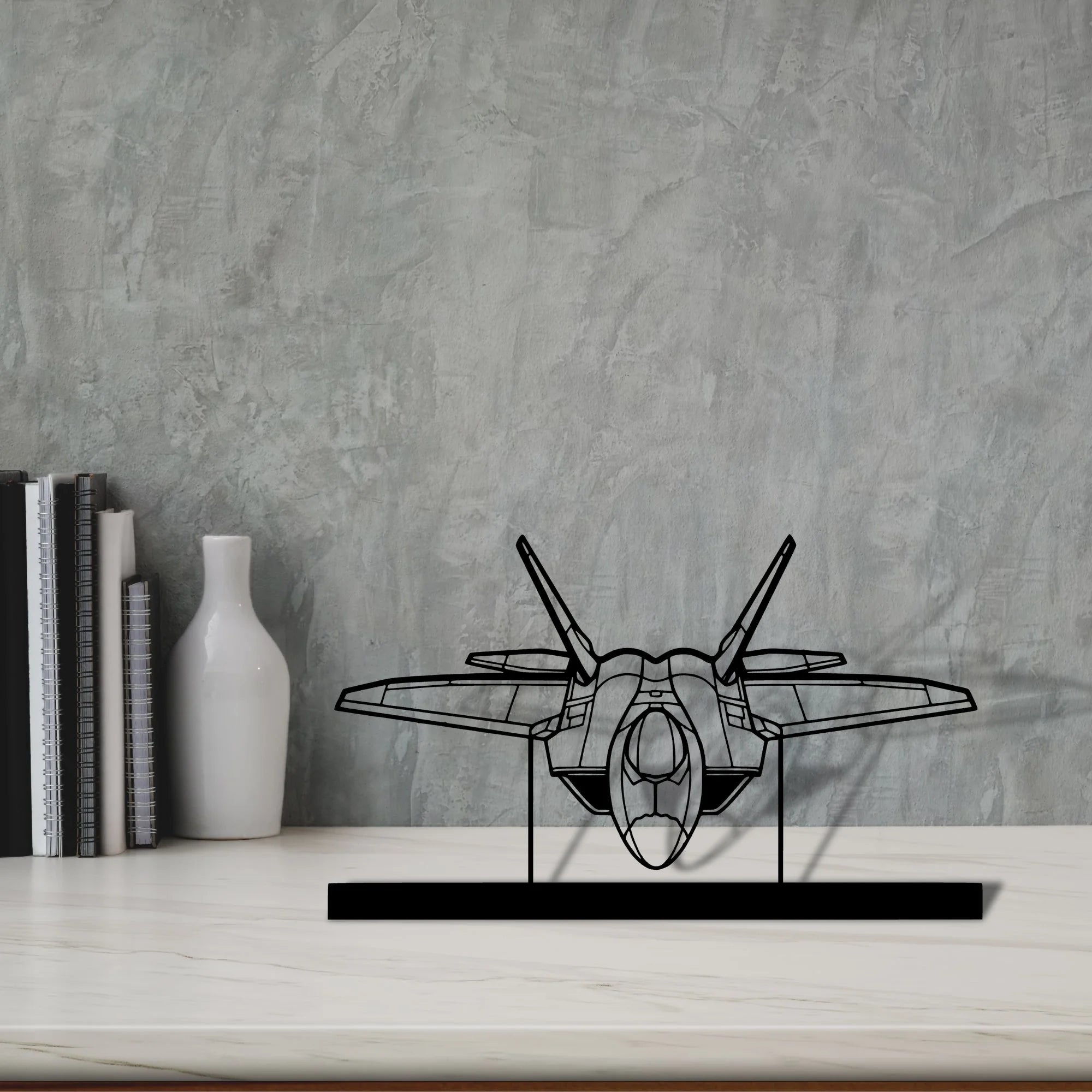 f-22-raptor-4 Silhouette Metal Art Stand - Aero Silhouette