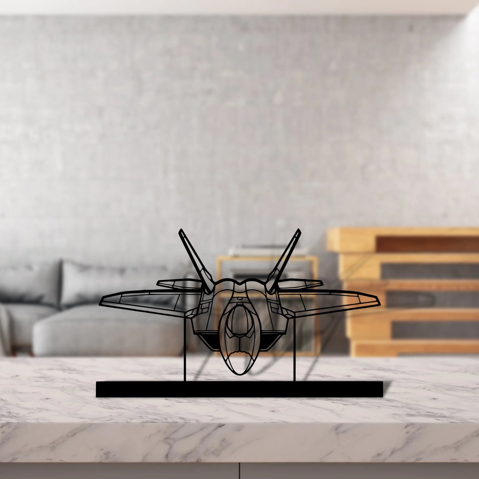f-22-raptor-4 Silhouette Metal Art Stand - Aero Silhouette