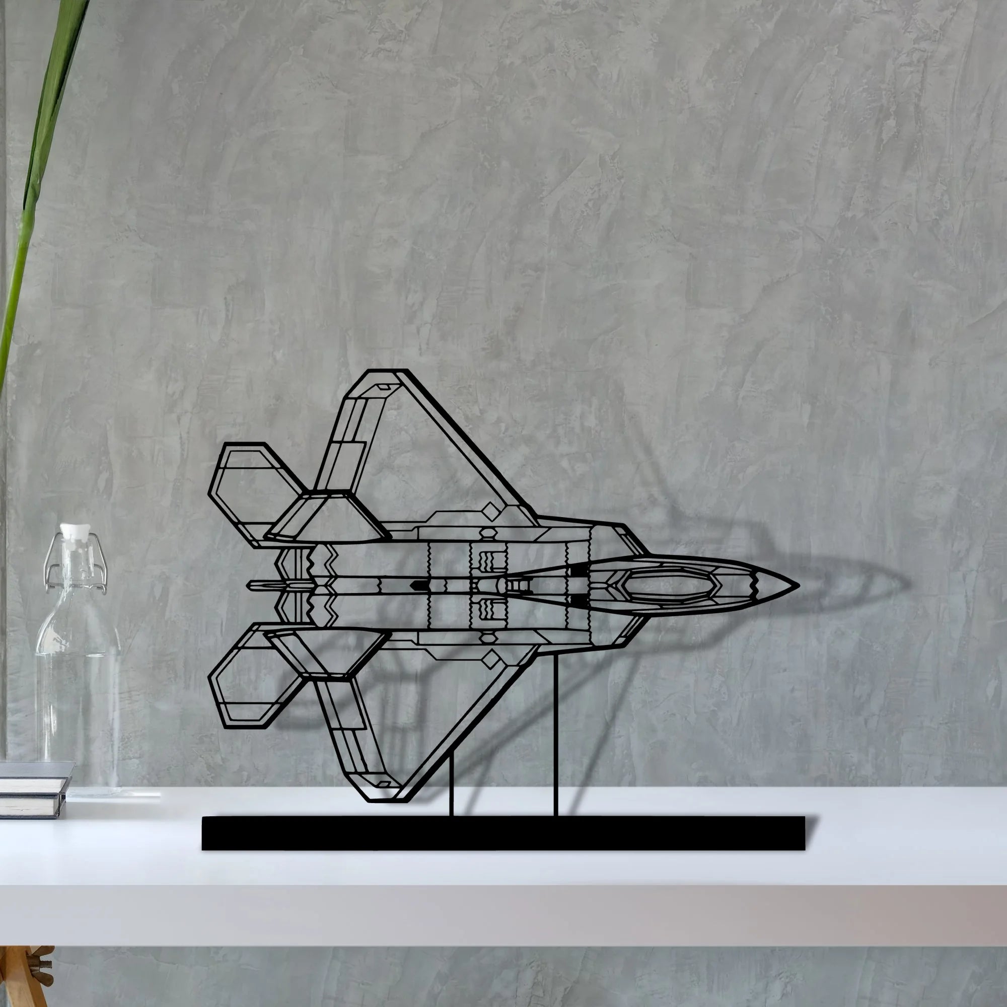 f-22-raptor-6 Silhouette Metal Art Stand - Aero Silhouette