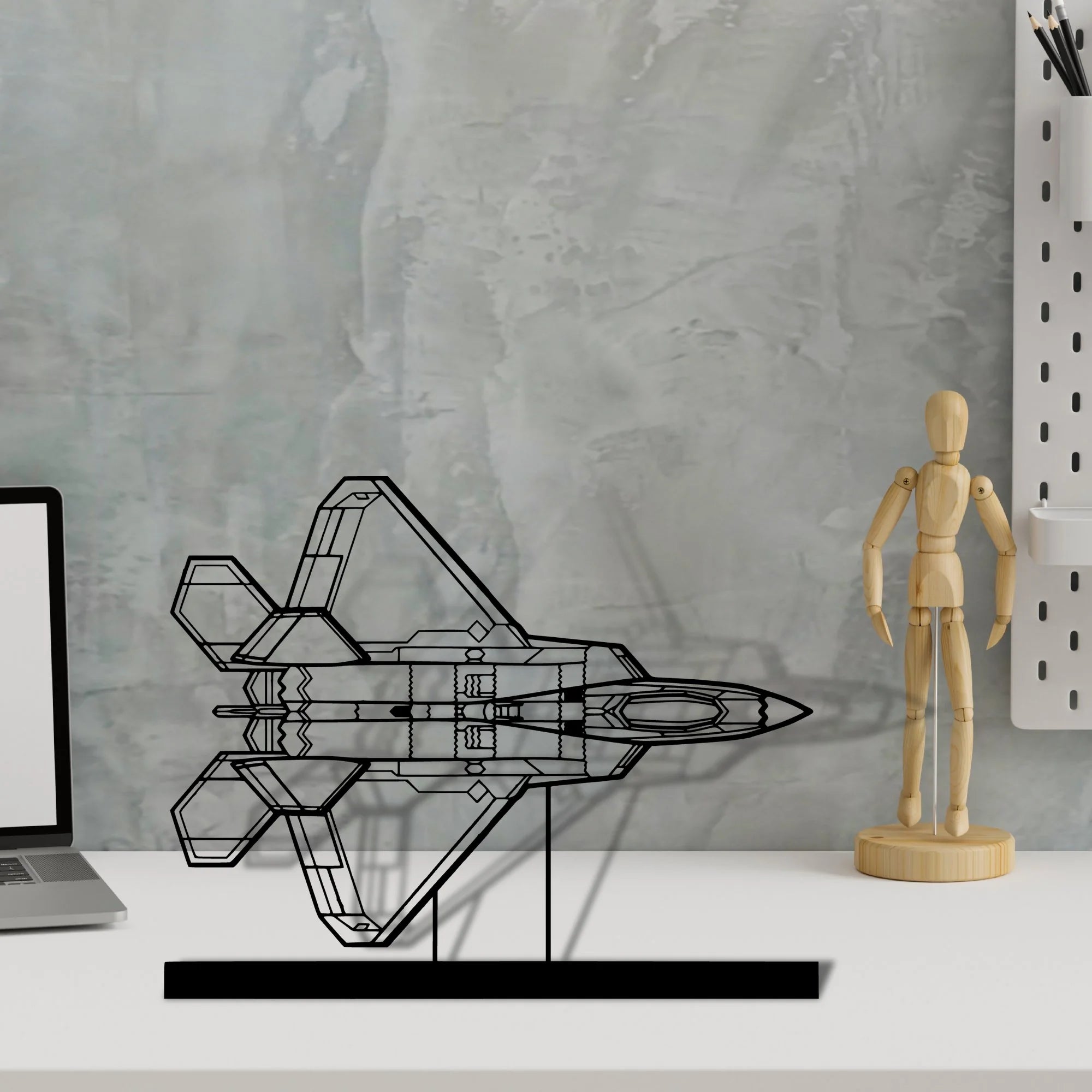 f-22-raptor-6 Silhouette Metal Art Stand - Aero Silhouette
