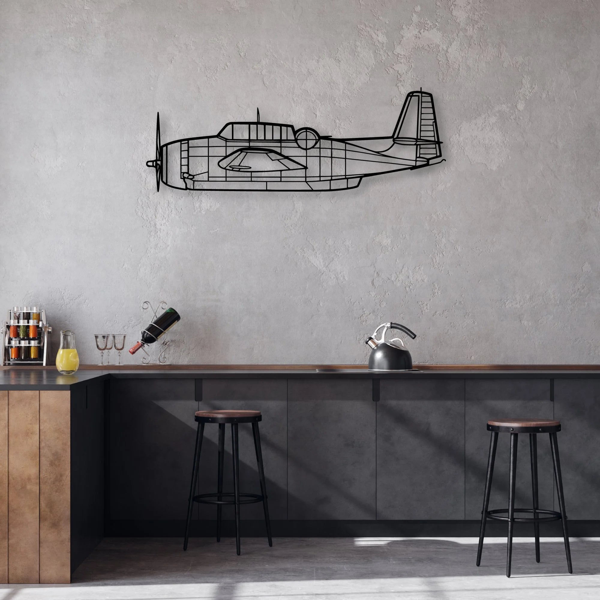 F-4C Phantom Classic Aircraft Silhouette Metal Wall Art - Aviation Hangar Decor