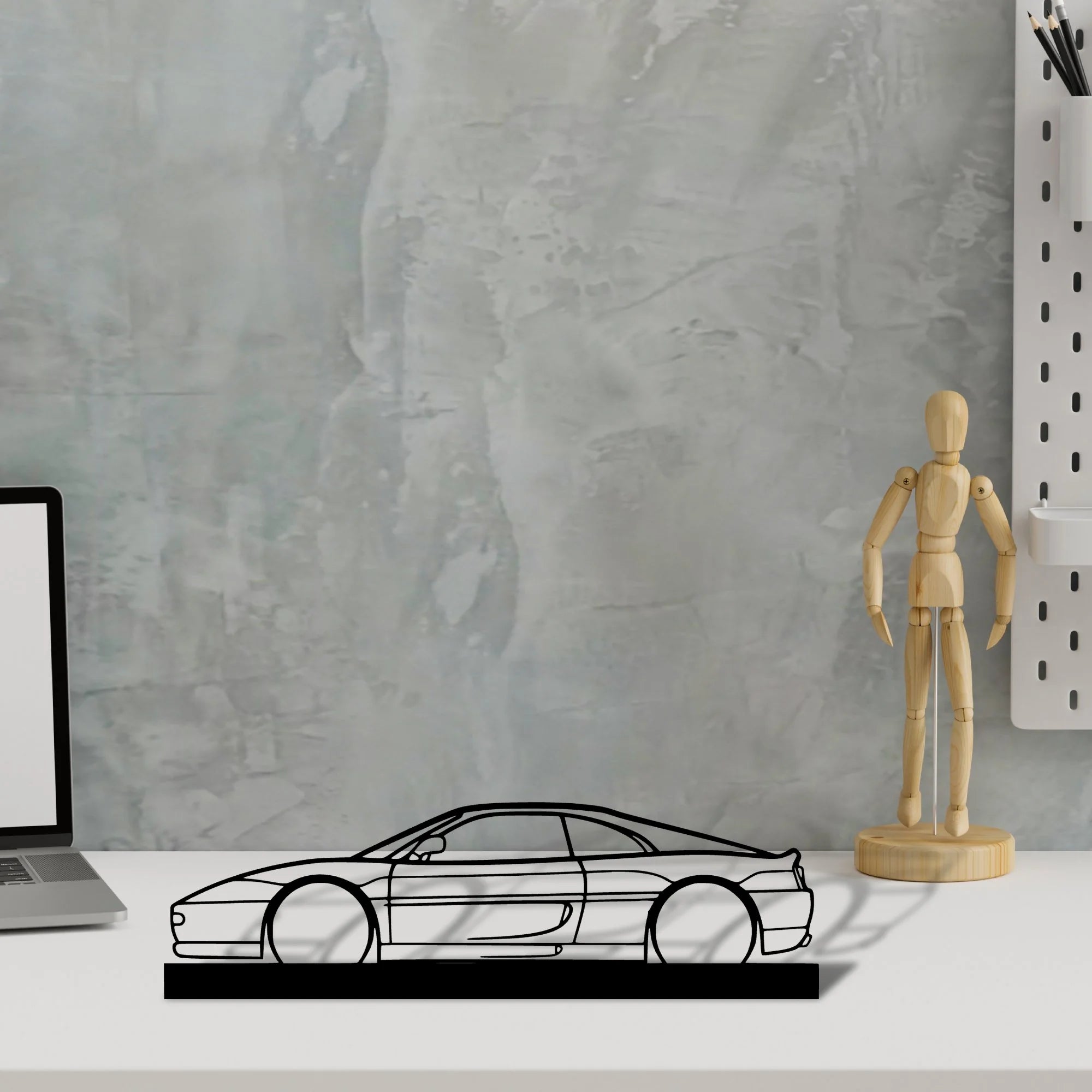 f355 Silhouette Metal Art Stand - Aero Silhouette