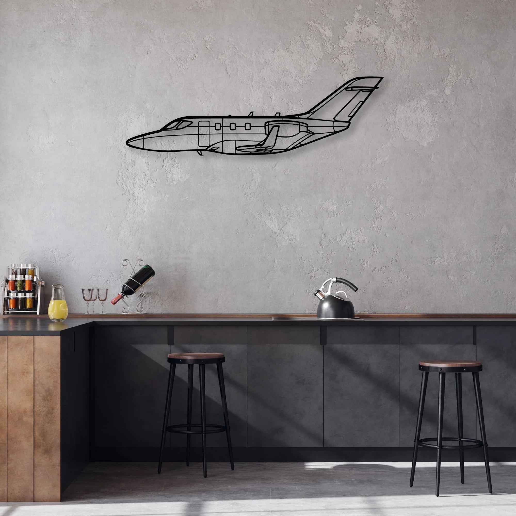 F35C Lightning LI Classic Aircraft Silhouette Metal Wall Art - Aviation Hangar Decor