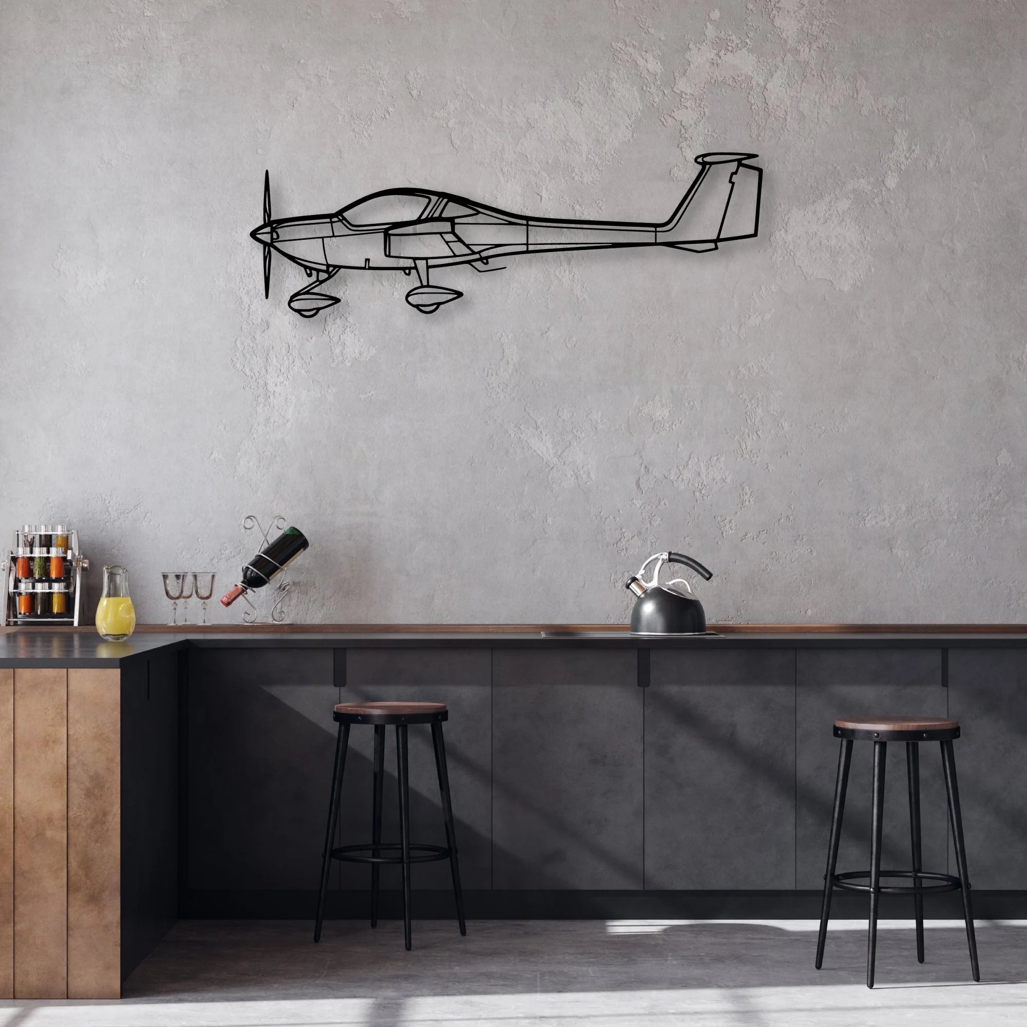 F6F Hellcat Classic Aircraft Silhouette Metal Wall Art - Aviation Hangar Decor