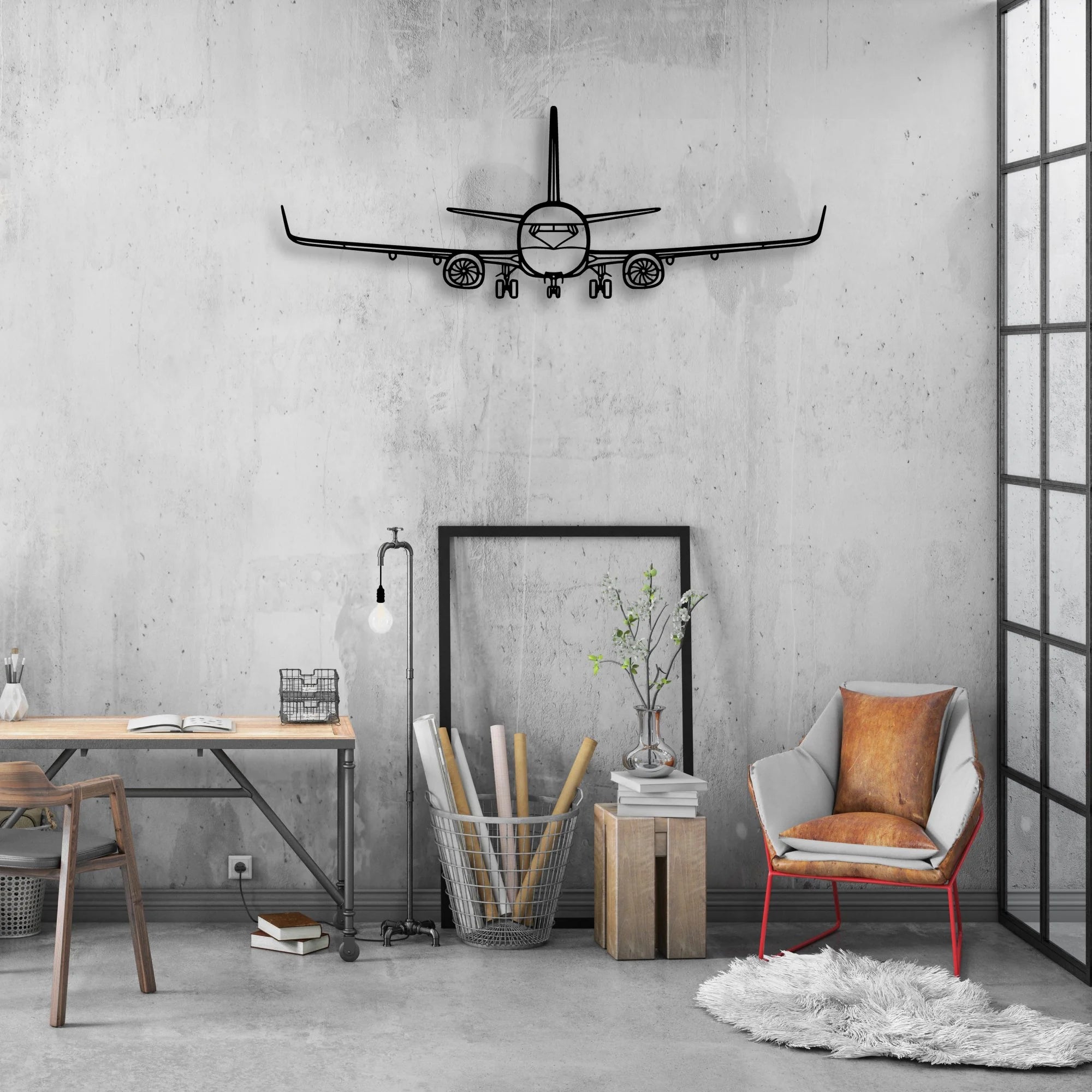 Falco F8L Classic Aircraft Silhouette Metal Wall Art - Aviation Hangar Decor