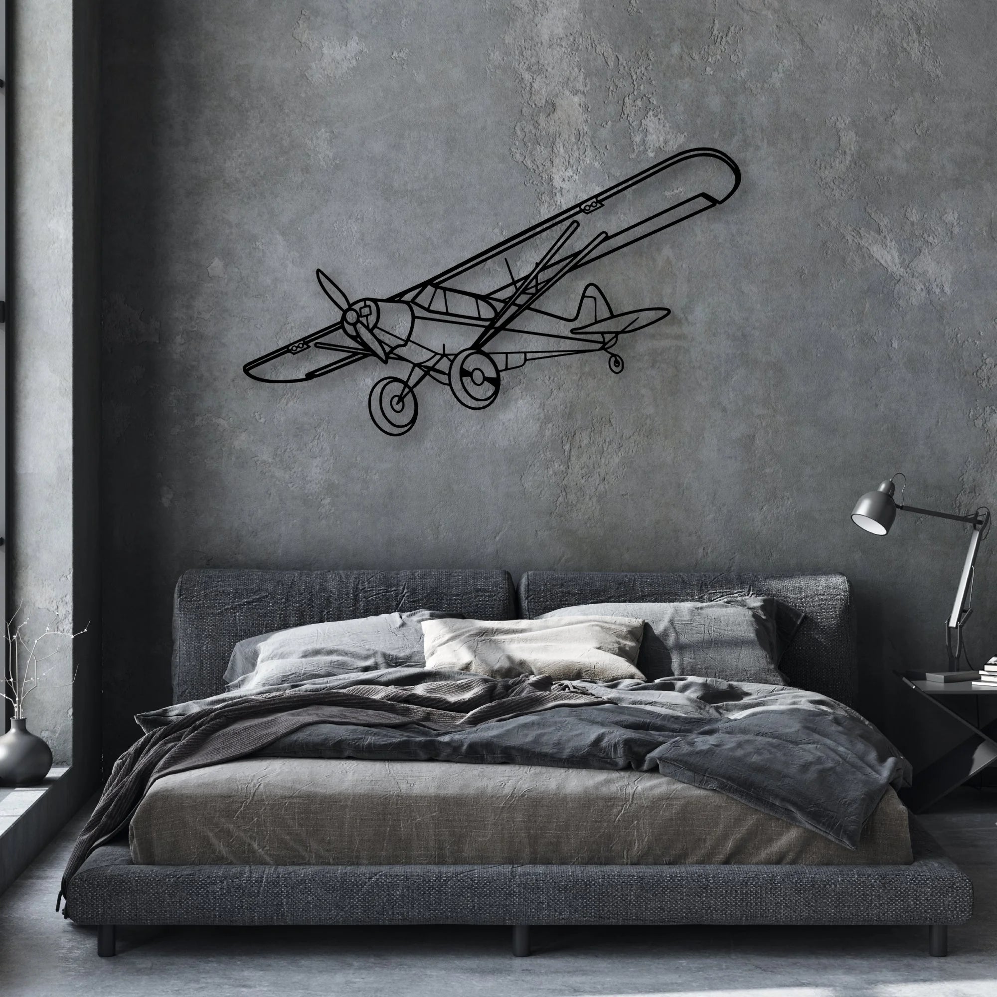 Falcon 7X Classic Aircraft Silhouette Metal Wall Art - Aviation Hangar Decor
