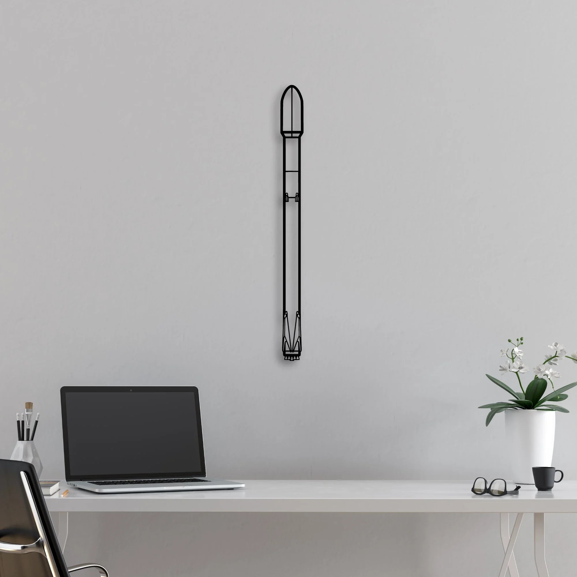 Falcon 9 2 Classic Aircraft Silhouette Metal Wall Art - Aviation Hangar Decor