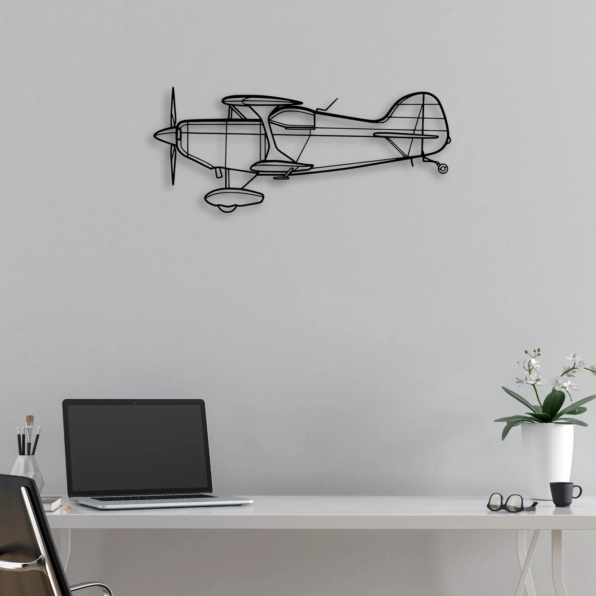Falcon 900EX Classic Aircraft Silhouette Metal Wall Art - Aviation Hangar Decor