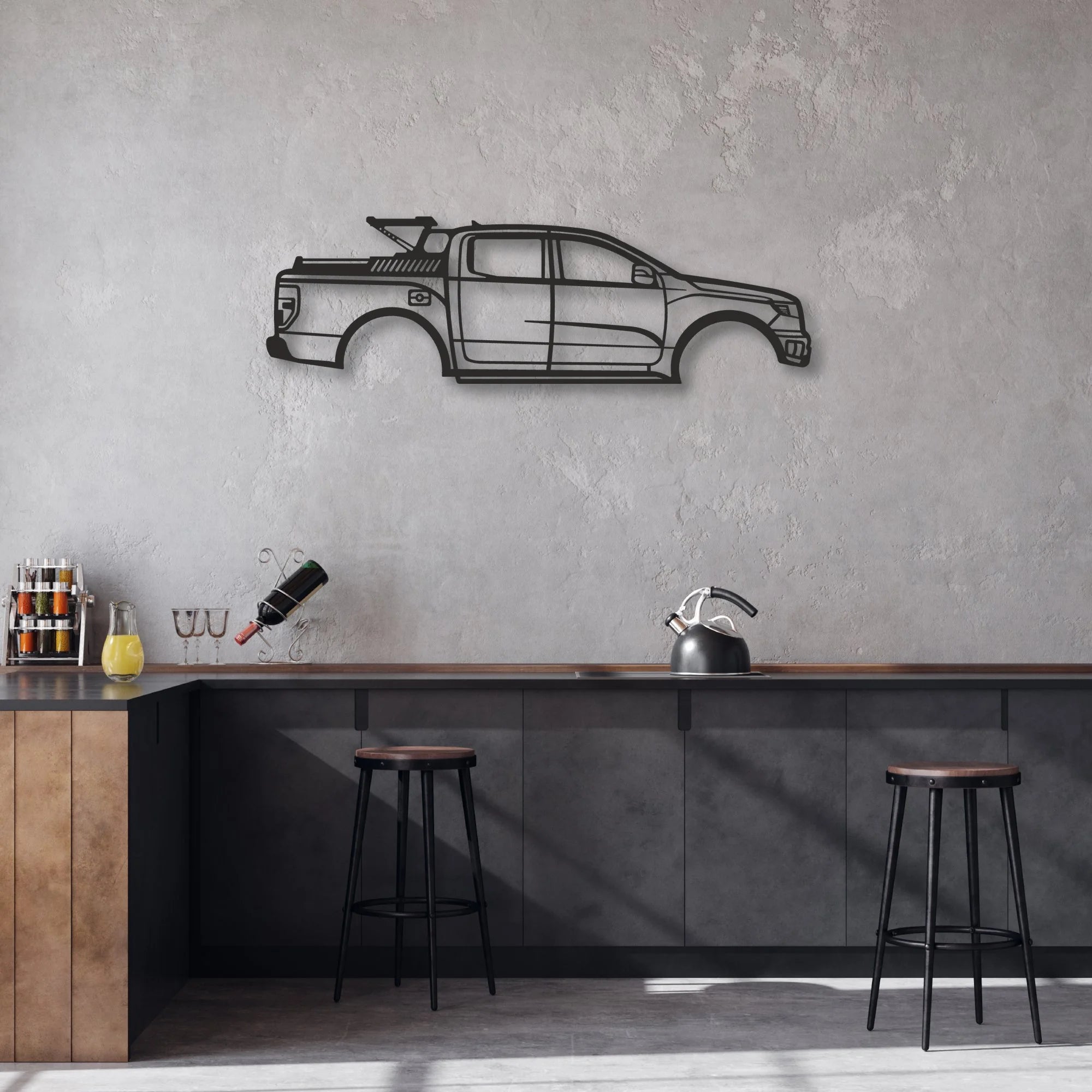 ford-f150 Classic Silhouette Metal Wall Art - Automotive Garage Decor