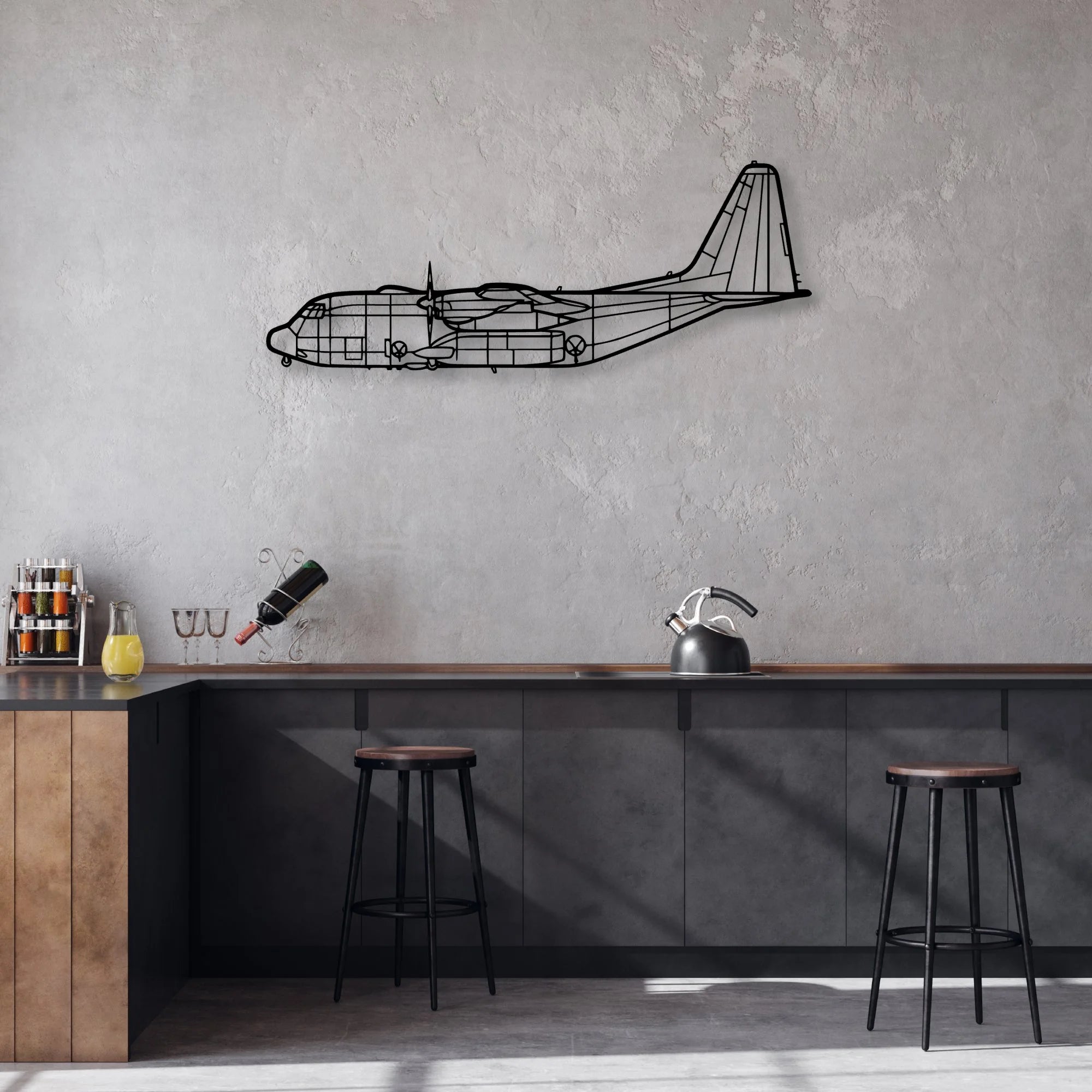G550 Classic Aircraft Silhouette Metal Wall Art - Aviation Hangar Decor