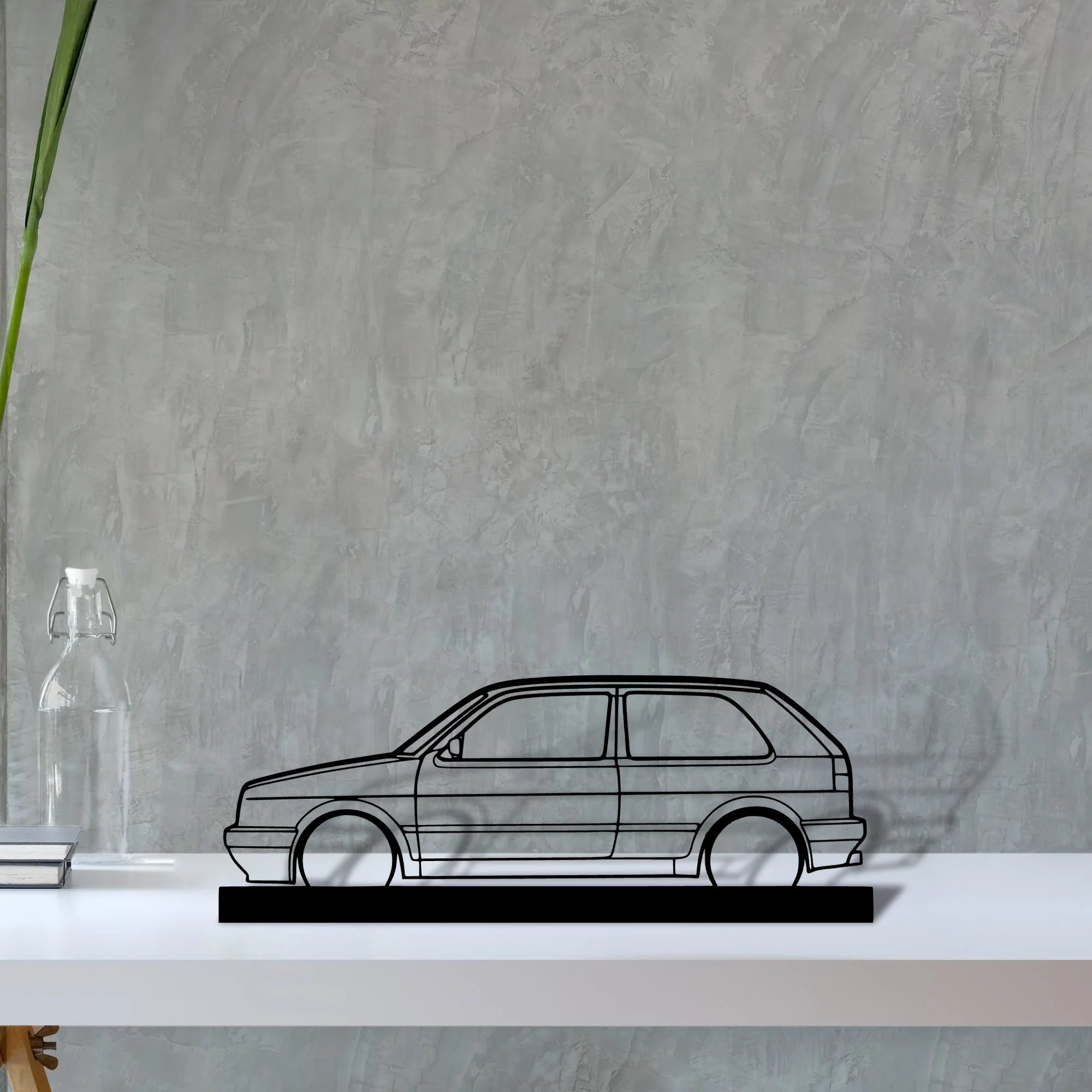 golf-mk2-gti Silhouette Metal Art Stand - Aero Silhouette