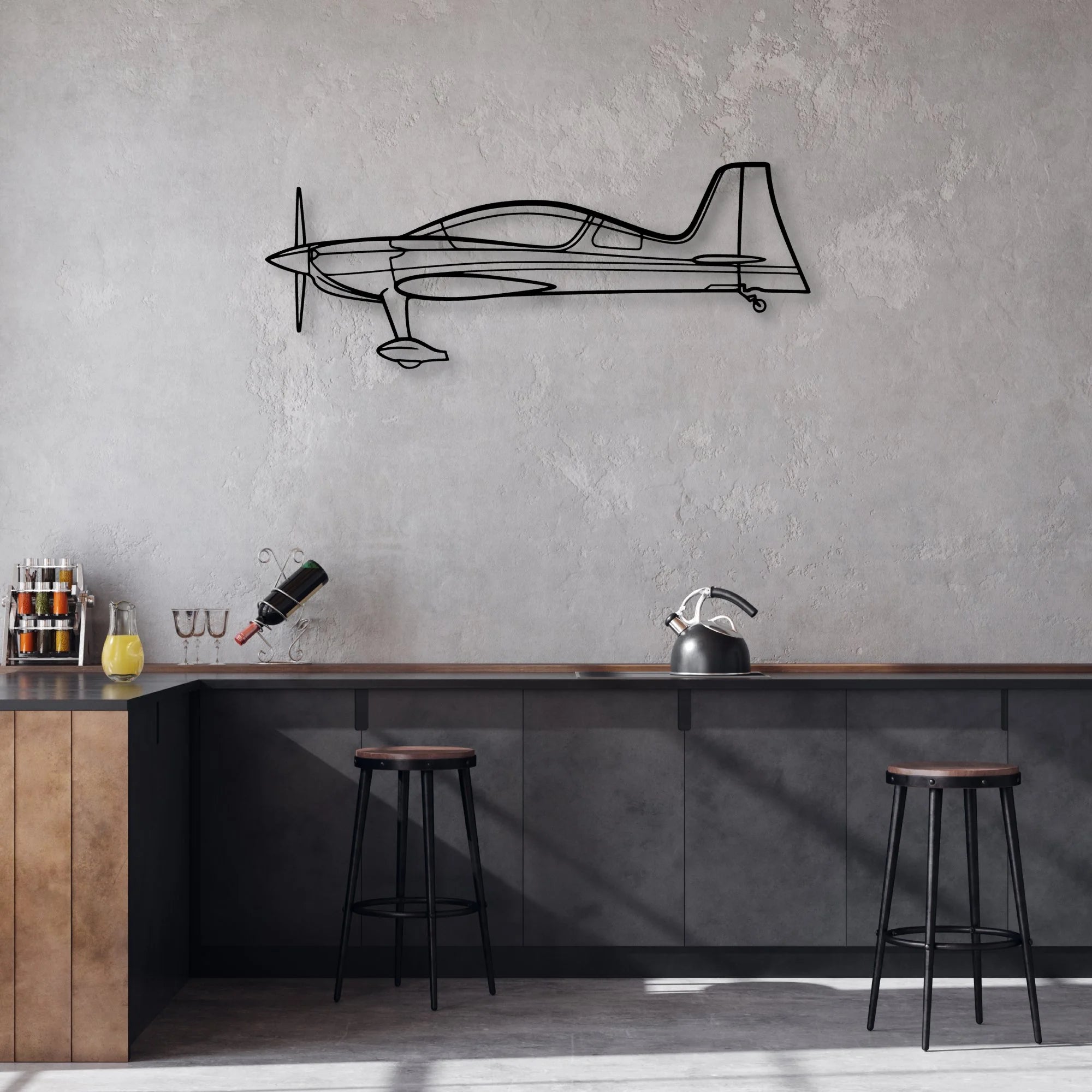 Harrier GR7 Classic Aircraft Silhouette Metal Wall Art - Aviation Hangar Decor