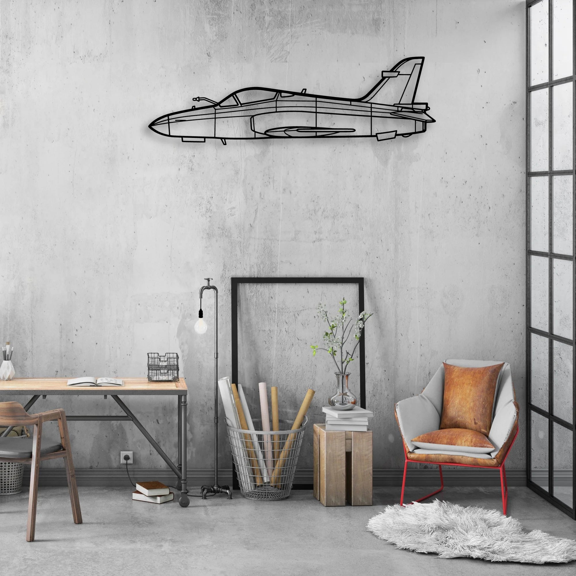 Hawk 200 Classic Aircraft Silhouette Metal Wall Art - Aviation Hangar Decor