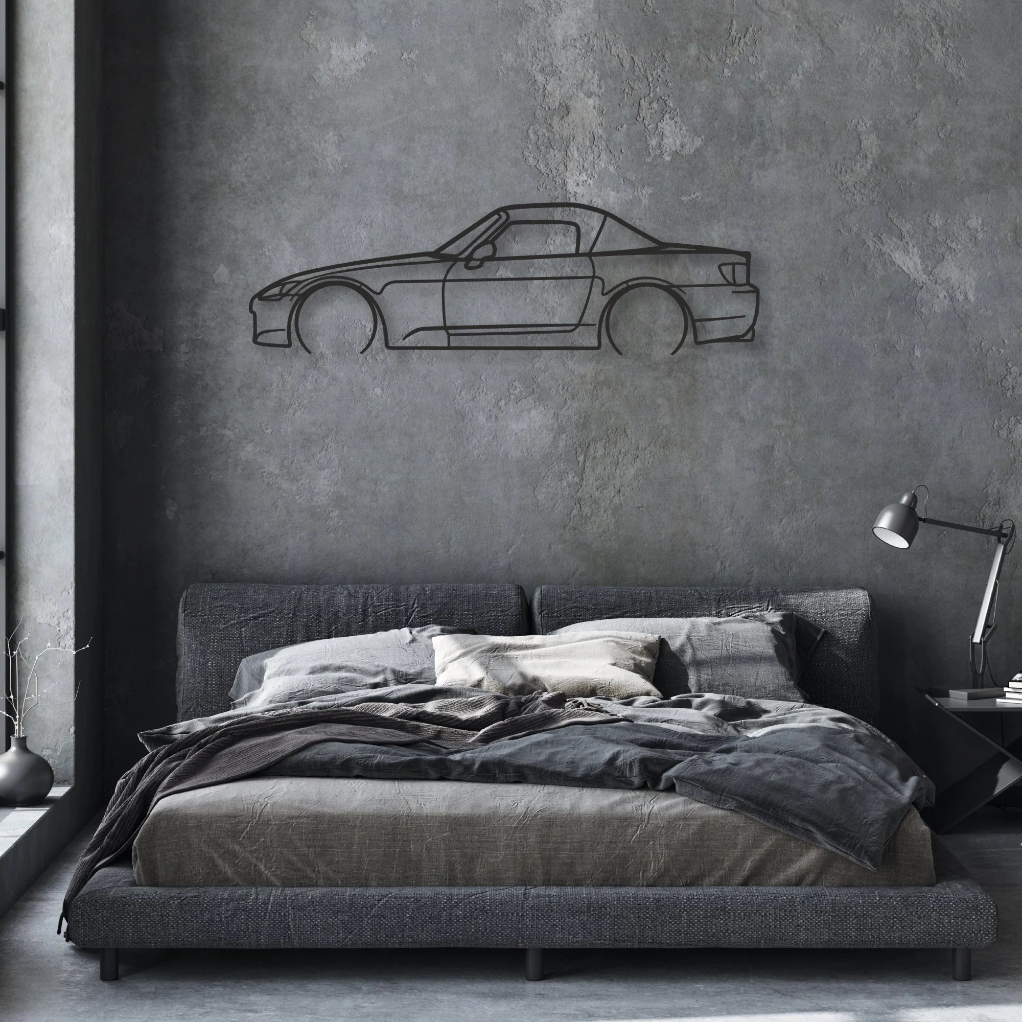 honda s2000 Classic Silhouette Metal Wall Art - Automotive Garage Decor