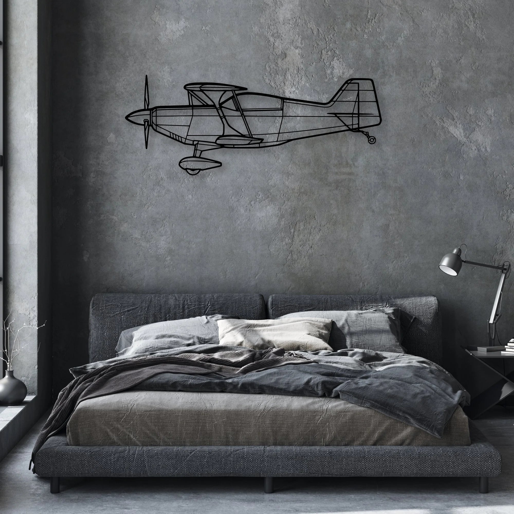 Husky A-1C Classic Aircraft Silhouette Metal Wall Art - Aviation Hangar Decor
