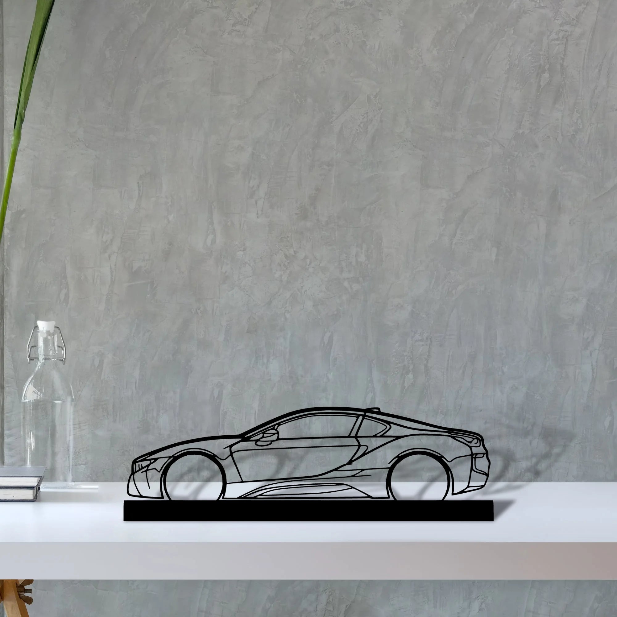 i8 Silhouette Metal Art Stand - Aero Silhouette