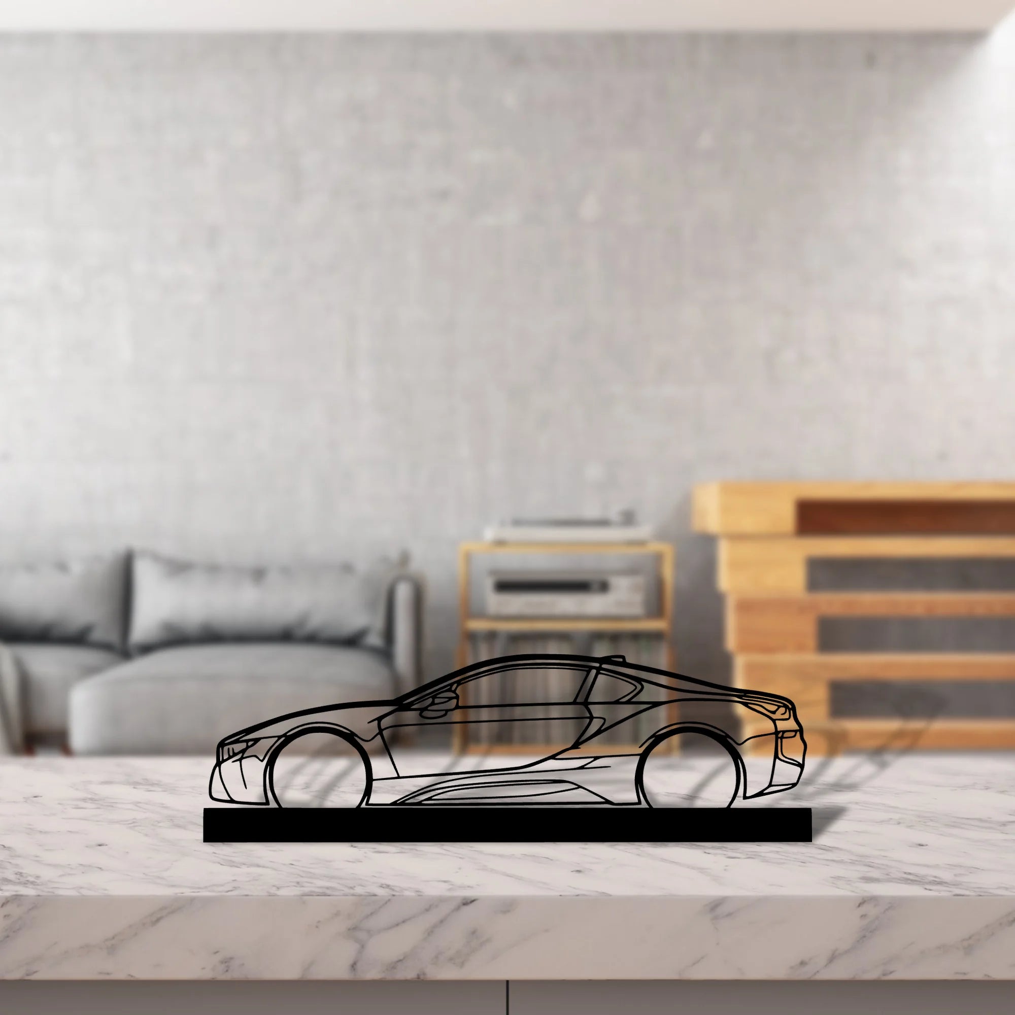 i8 Silhouette Metal Art Stand - Aero Silhouette
