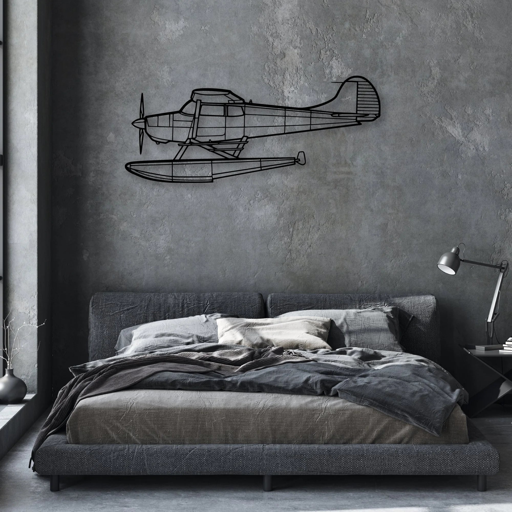 J-3 Cub Classic Aircraft Silhouette Metal Wall Art - Aviation Hangar Decor