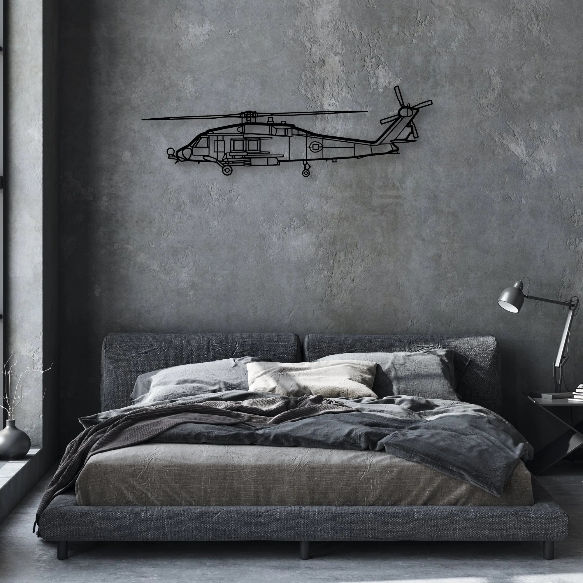 JA37 C Viggen Fighter Classic Aircraft Silhouette Metal Wall Art - Aviation Hangar Decor