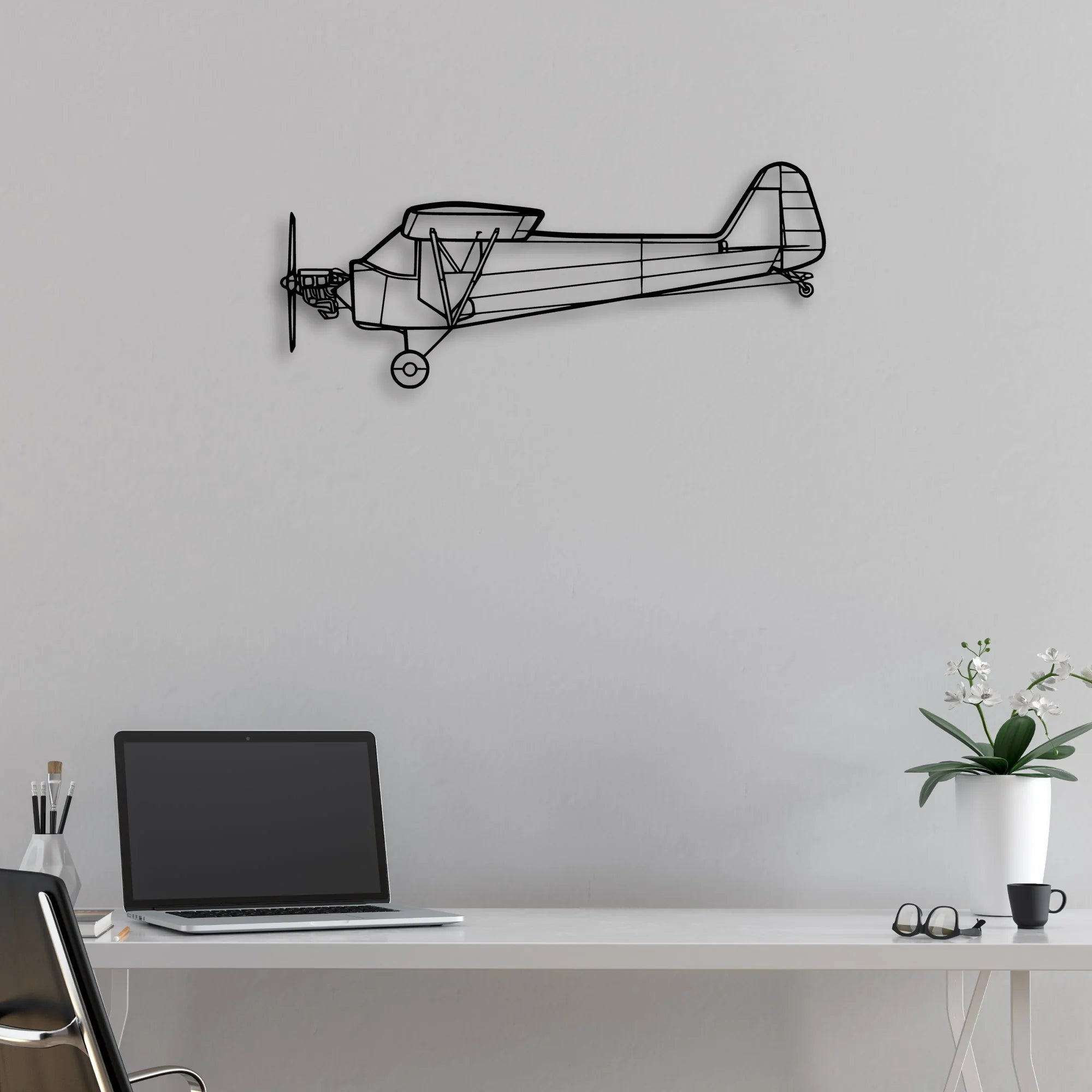 Jetstream 32 Classic Aircraft Silhouette Metal Wall Art - Aviation Hangar Decor